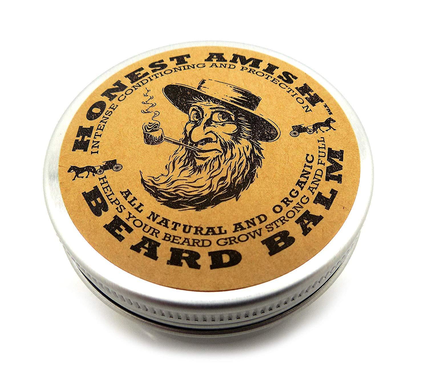 Honest Amish Beard Balm Leave-in Conditioner - Made with only Natural and Organic Ingredients - 2 Ounce Tin - Image 1