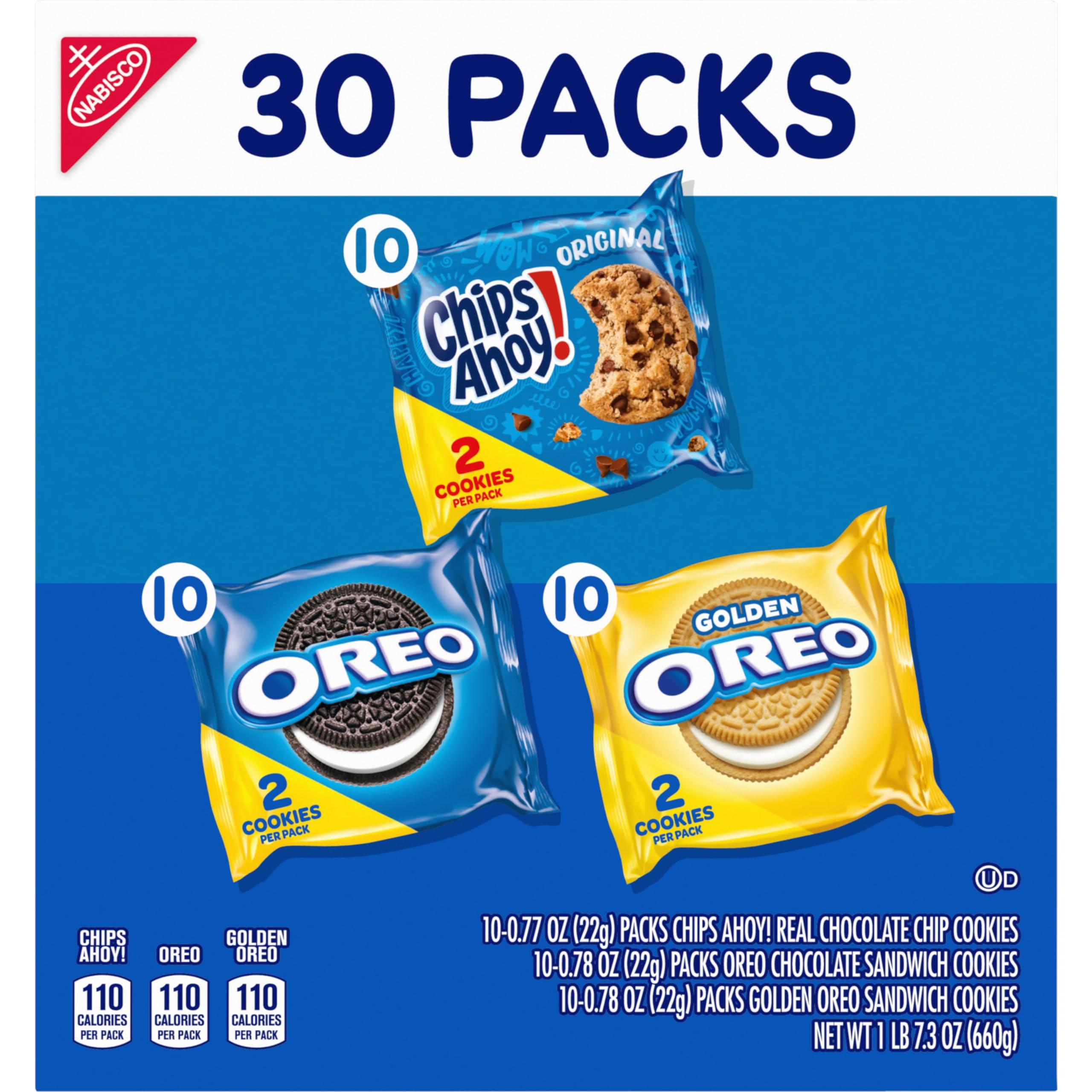 Nabisco Sweet Treats Cookie Variety Pack OREO, OREO Golden & CHIPS AHOY!, 30 Snack Packs (2 Cookies Per Pack) - Image 12