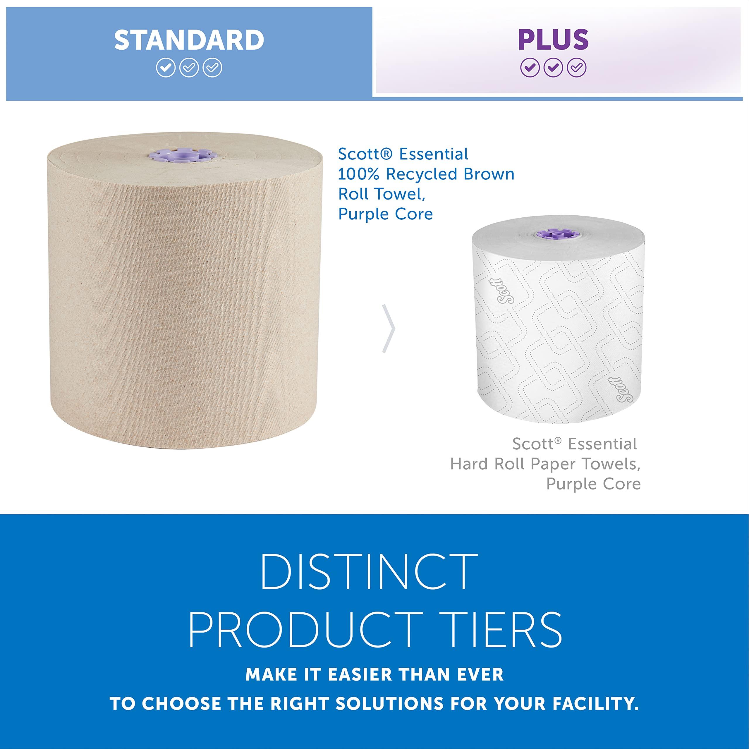 Scott Professional Essential 100% Recycled Hard Roll Paper Towels, Bulk (54038), Absorbency Pockets, Brown, for ScottBrand Purple Core Dispensers (6 Rolls at 700' Each, 4,200'/Case) - Image 6