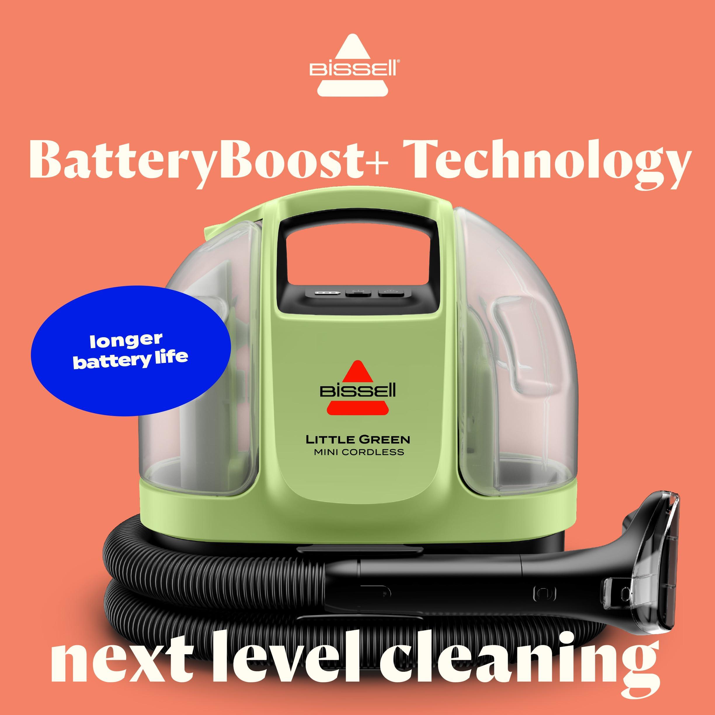 BISSELL Little Green Mini Cordless Portable Carpet and Upholstery Deep Cleaner, Car/Auto Detailer, with HydroRinse Self-Cleaning Tool and 4" Tough Stain Tool, 4015 - Image 3