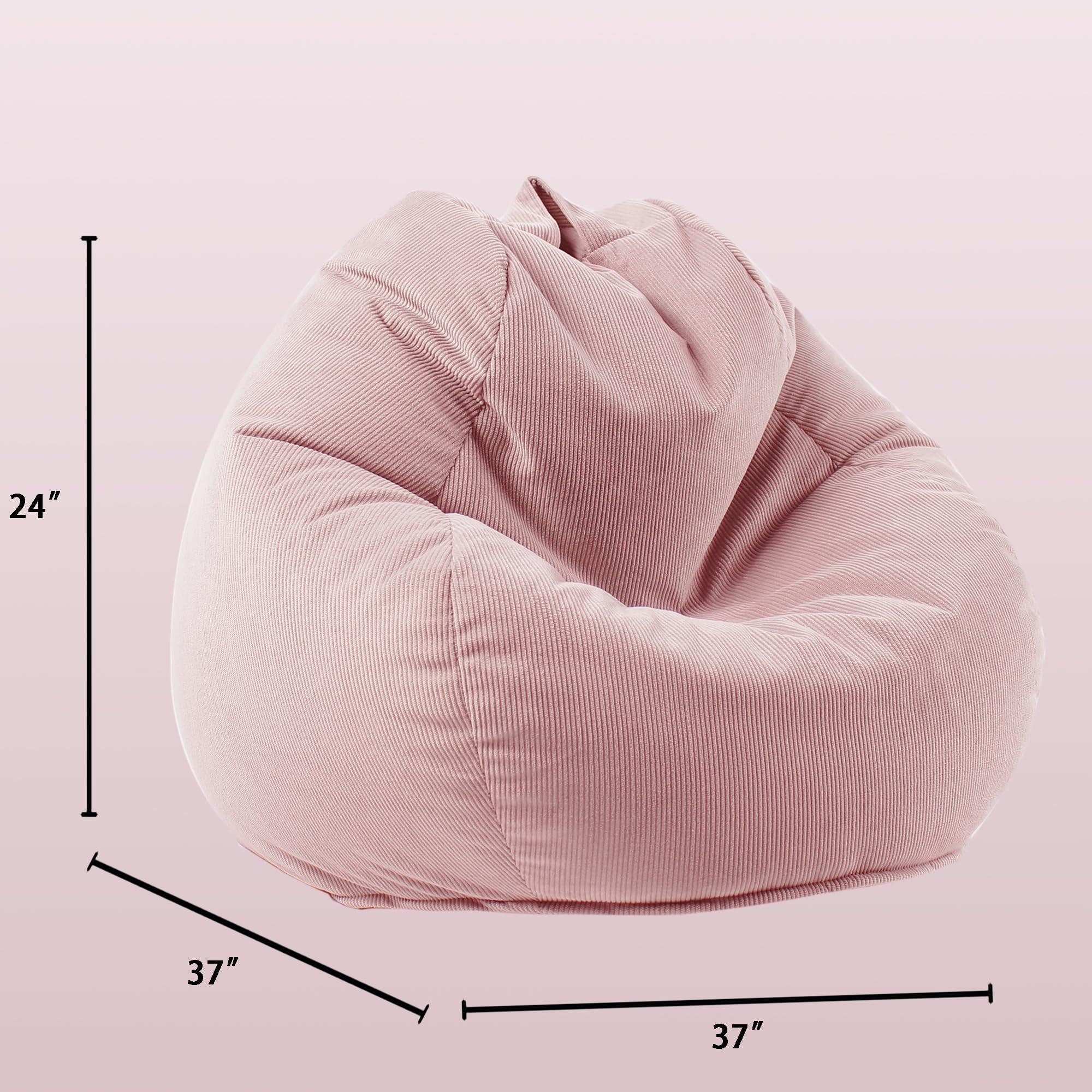 LPMOERA Bean Bag Chairs for Kids/Teens with Memory Foam Filling BeanBag with Handle Ultra Soft BeanBag Chair for Living Room Bedroom College Dorm Reading Chair Pink - Image 2