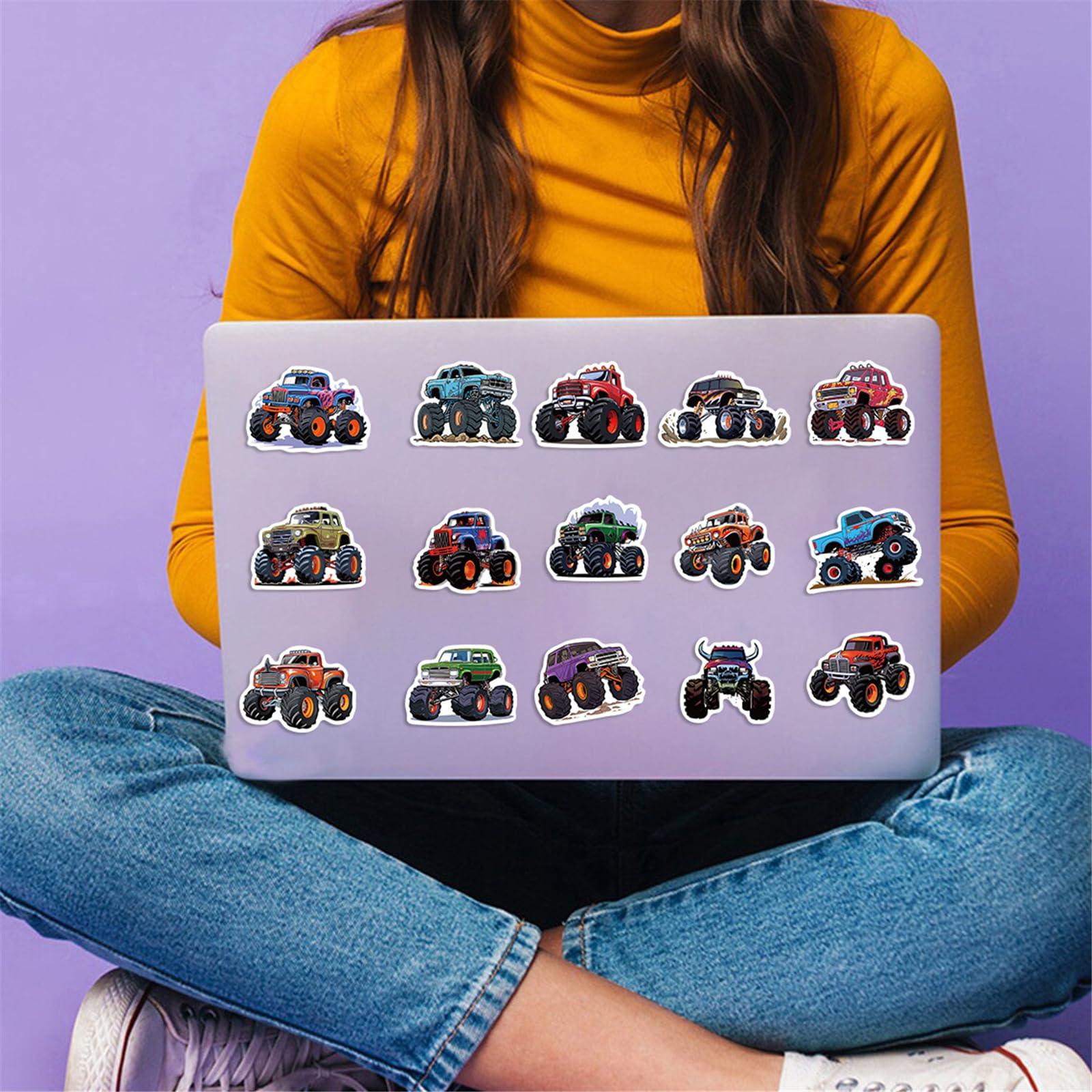 50PCS Monster Truck Stickers - Monster Truck, Car, Bike & More - Waterproof, Cool Gifts for Kids - Image 2