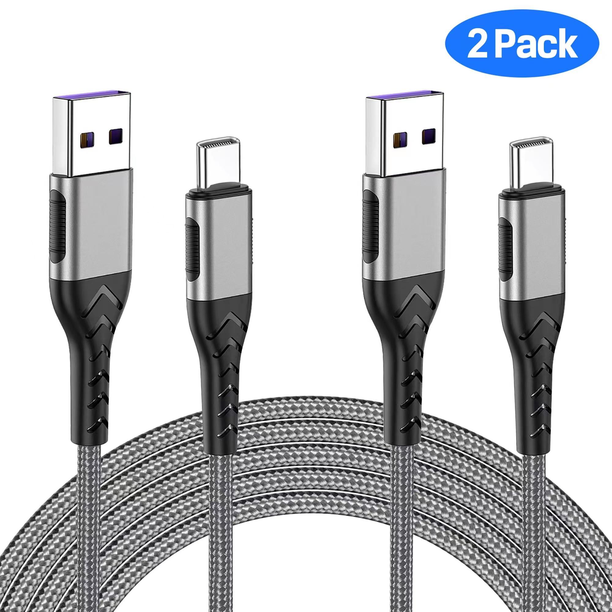 Durcord USB C Cable, Upgarded 2Pack 10ft Fast USB Type C Charging Cable for Android/Phone/Pad/Laptop, Type C Charger Braided USB Cable Compatible withi Phone 16/15/Pro/Plus/Max/Sam.Sung-Silver - Image 2
