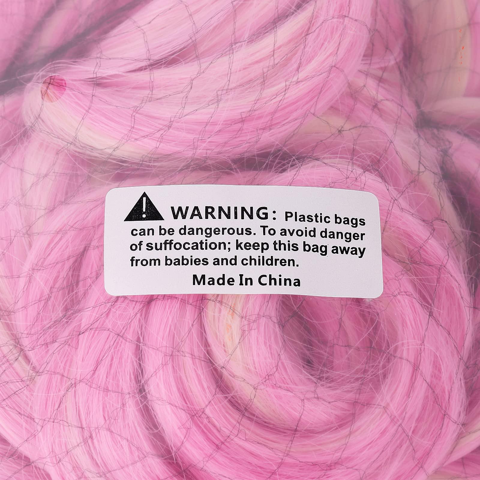 MapofBeauty Multi-color Lolita Long Curly Clip on synthetic Ponytails Cosplay Wig (Pink/Blonde) - Image 4