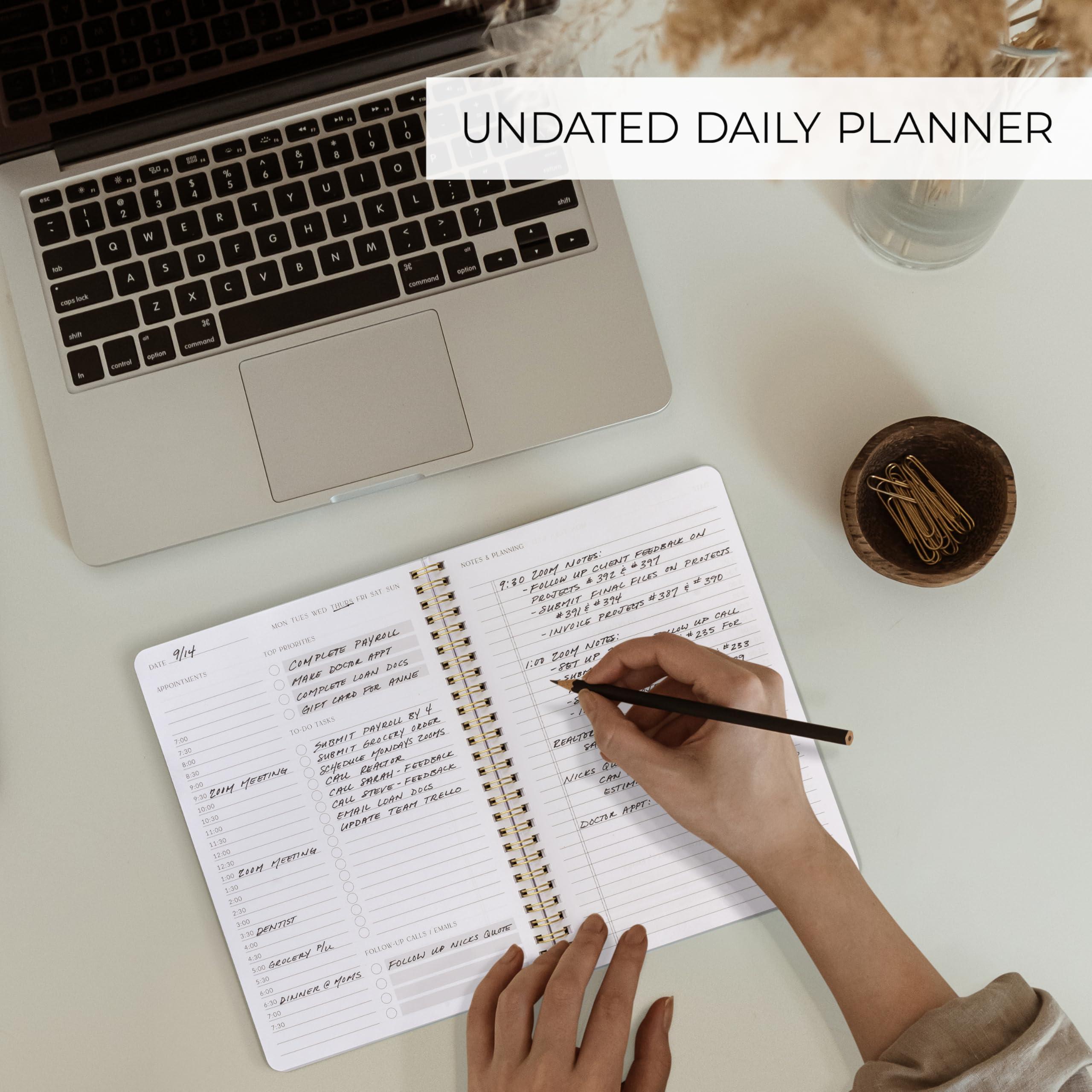 ZICOTO Beautiful Daily Planner And Notebook With Hourly Schedule - Aesthetic Spiral To do List Notepad to Easily Organize Your Tasks And Appointments - Stylish Book And School Or Office Supplies - Image 6