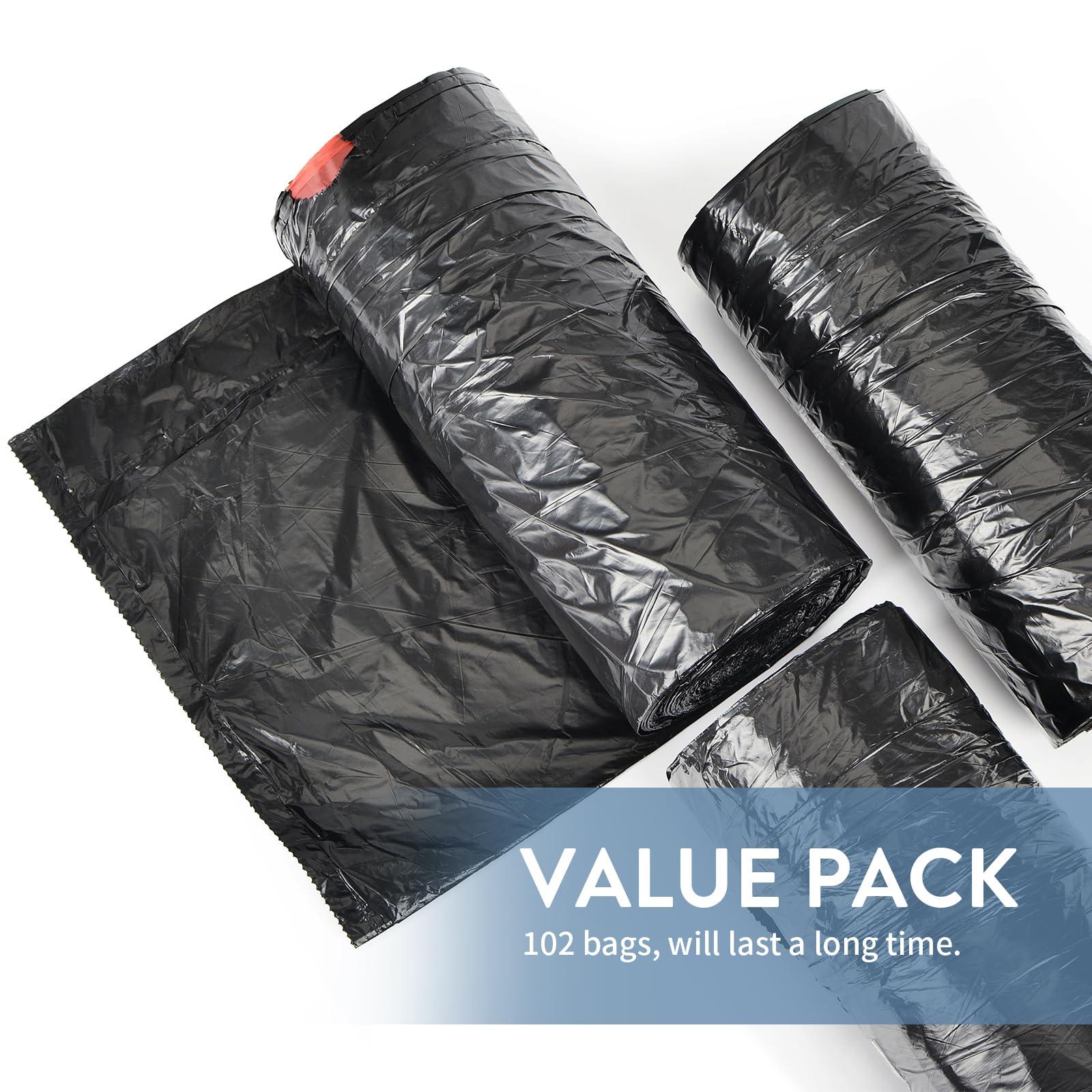Geiteoa 15-18 Gallon Black Trash Bags with Drawstring (102 Count) Fit 16, 17 Gal High Density Large Garbage Bags, Strong Plastic Trash Can Liners for Kitchen Lawn Commercial - Image 8