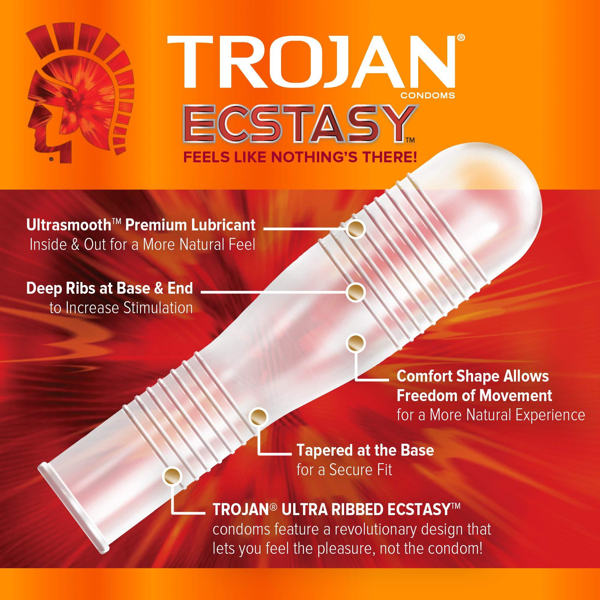 Trojan Double Ecstasy Lubricated Condoms - 10 Count - Image 5