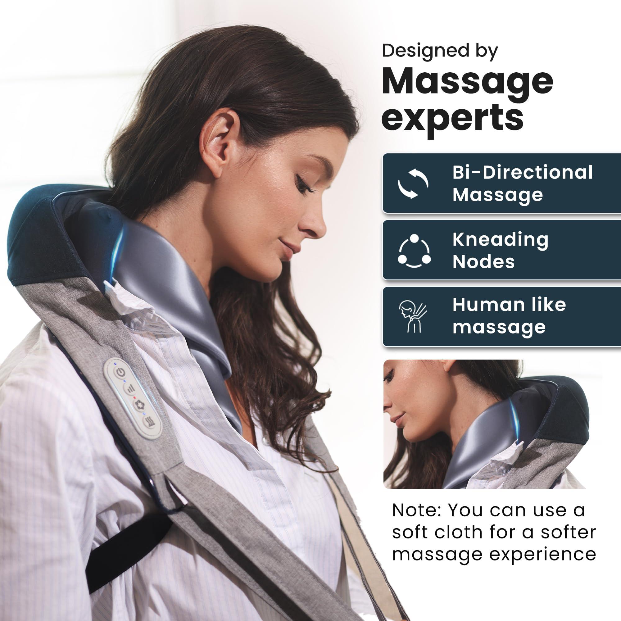 MIKO Shiatsu Neck Massager with Heat for Deep Tissue Pain Relief, Premium App-Controlled Cordless Massage, Fits Neck Size 11-15 Inches - Image 3
