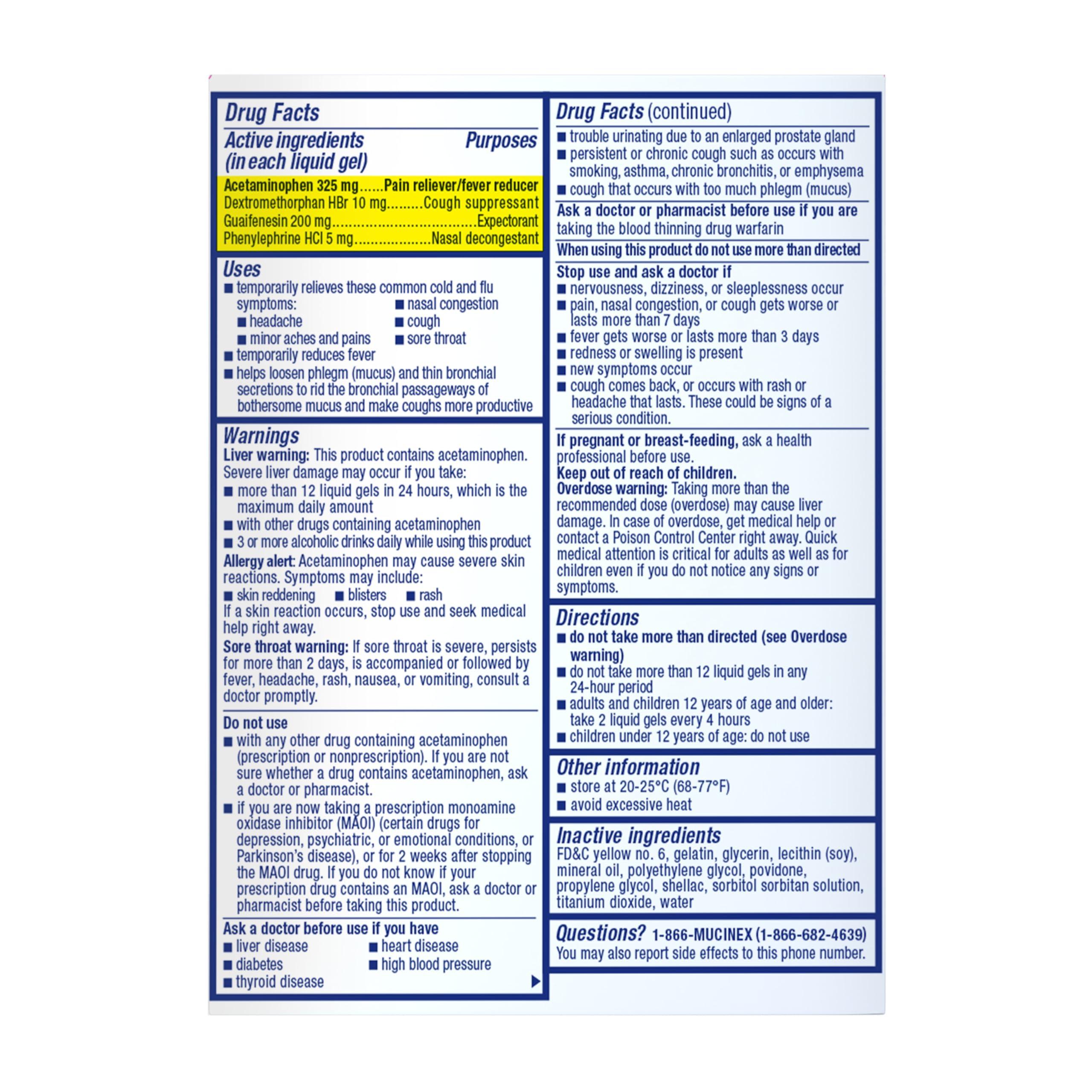 Mucinex Fast-Max Liquid Gels for Cold/Flu/Sore Throat, 16 Count - Image 7