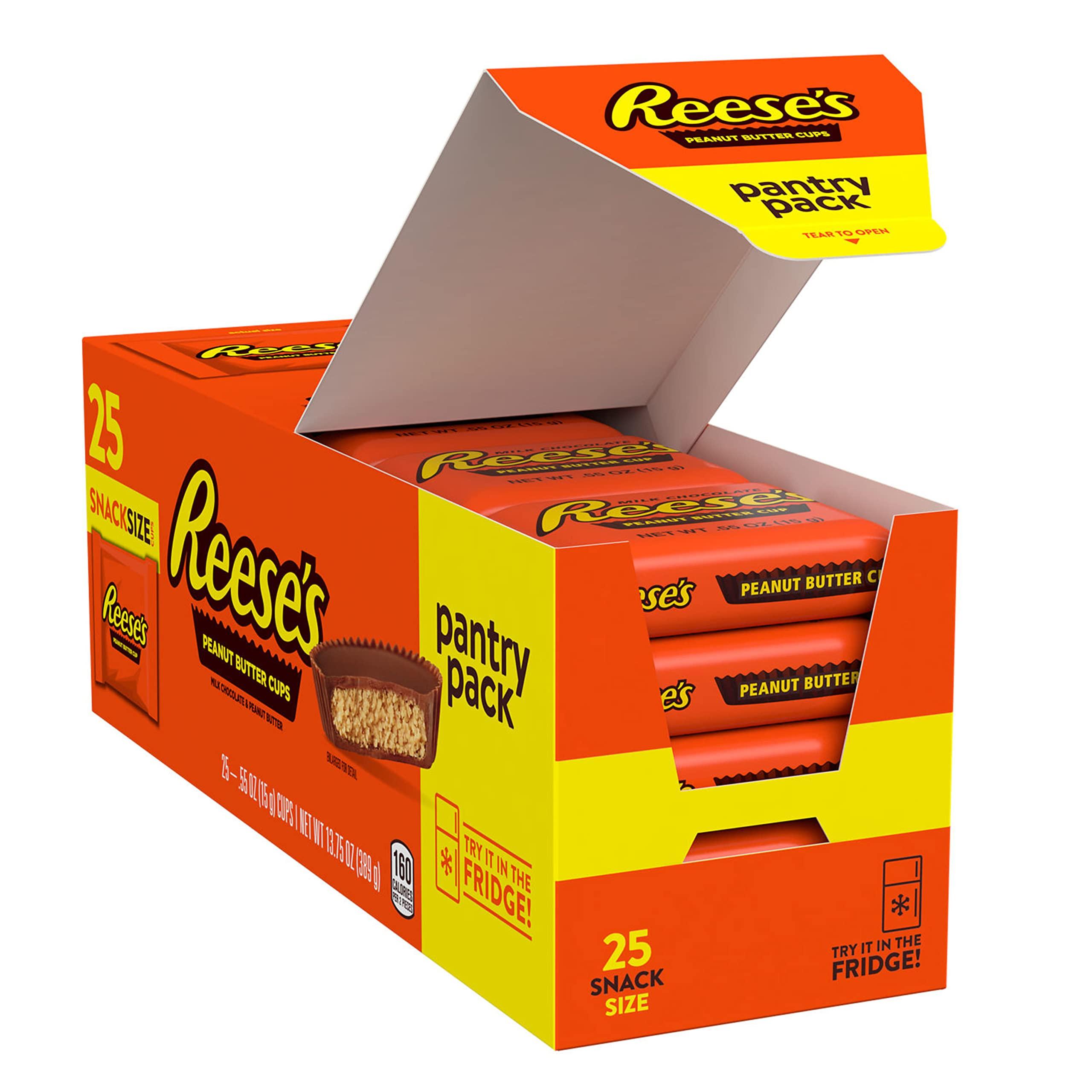 REESE'S Milk Chocolate Snack Size Peanut Butter Cups, Candy Pantry Pack, 13.75 oz (25 Pieces) - Image 2
