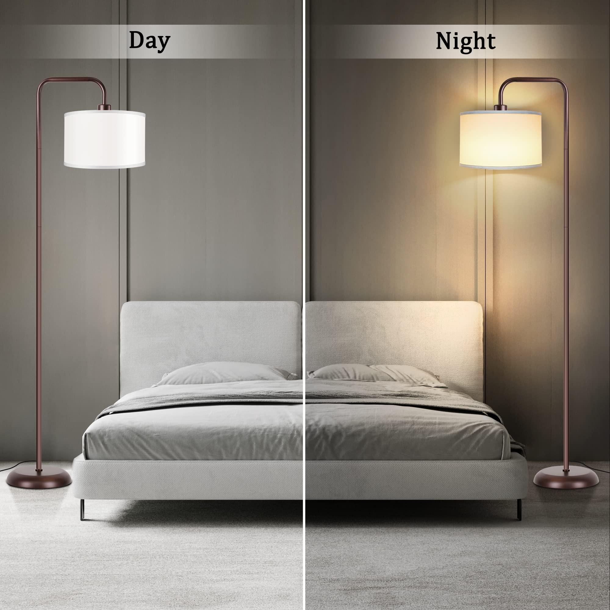 PARTPHONER LED Floor Lamp for Living Room, 3 Color Temperature, with Foot Switch, 9W Bulb Included, Oil Rubbed Bronze - Image 4