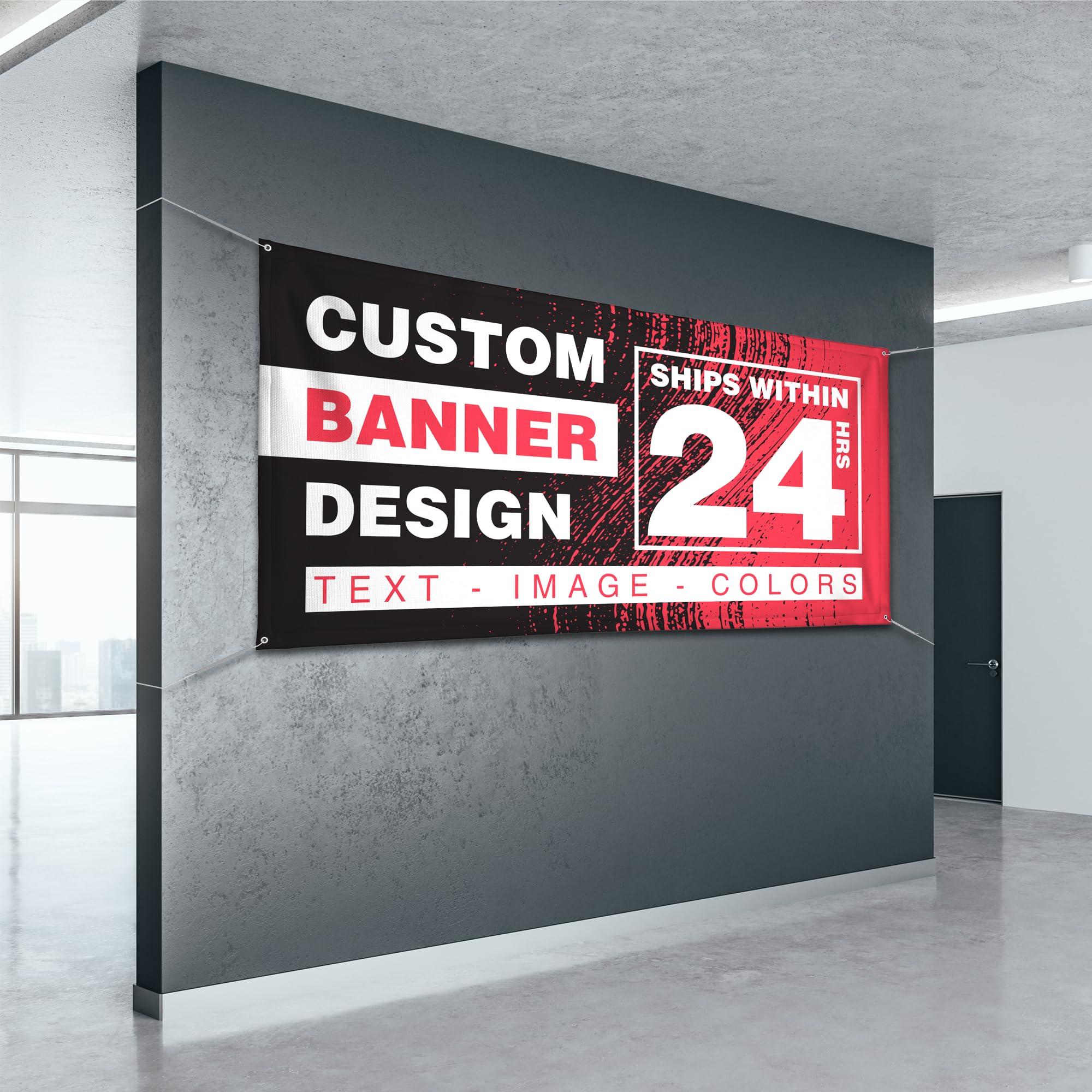 Customized Banner Full Color Printing, Custom Banner, 13oz Vinyl for Indoor & Outdoor Use, Add any Image or Text - Image 2