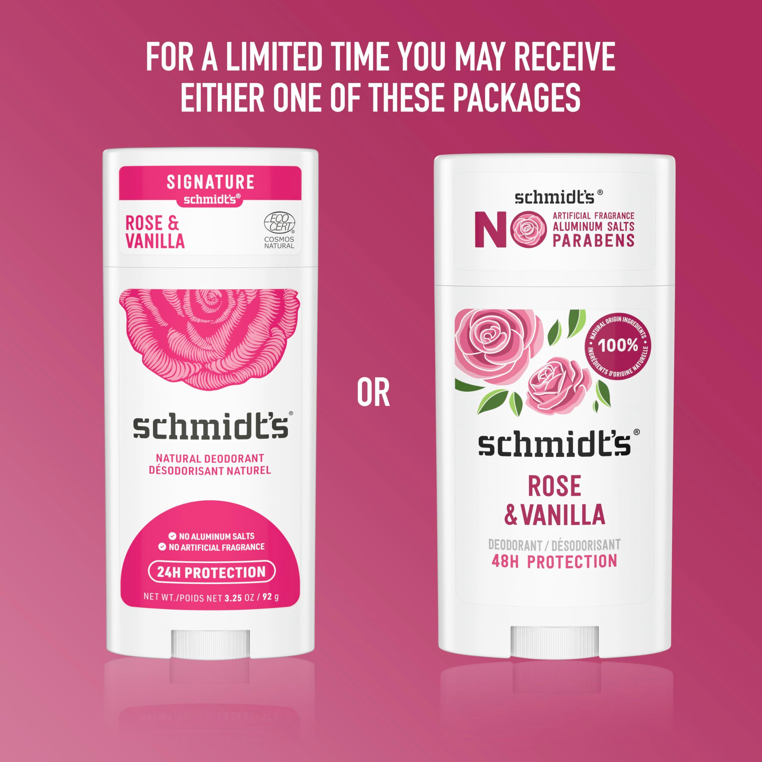 Schmidt's Aluminum-Free Vegan Deodorant Rose & Vanilla with 24 Hour Odor Protection 2 Count for Women and Men, Natural Ingredients, Cruelty-Free, 2.65 oz - Image 5