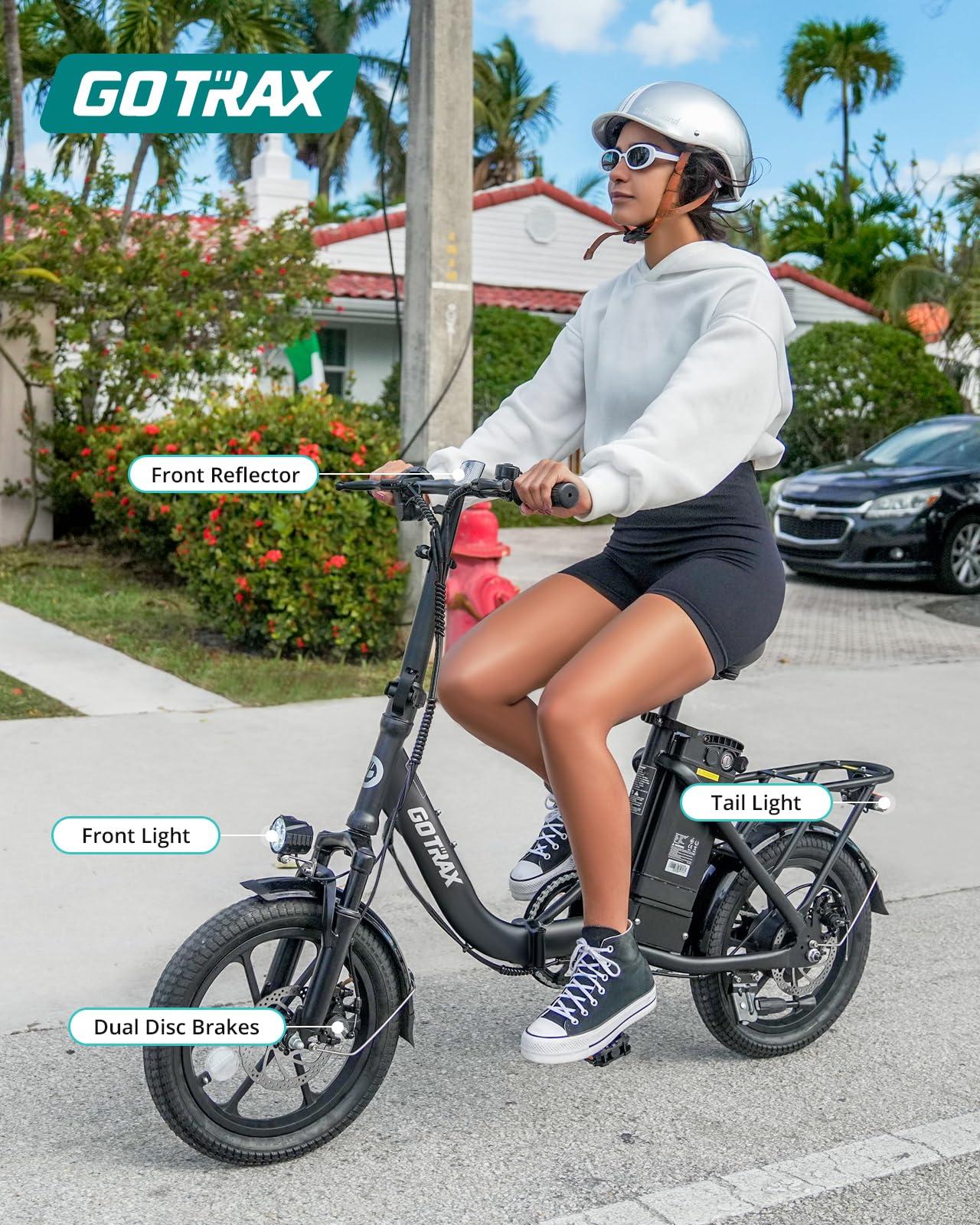 Gotrax 16" Folding Electric Bike, Max 28Miles Range(Pedal-Assist) & Speed 15.5Mph Power by Peak 500W, E-Bike with Removable Battery, Suspension & Adjustable Size, Commuter Bicycle for Adults/Teens - Image 4