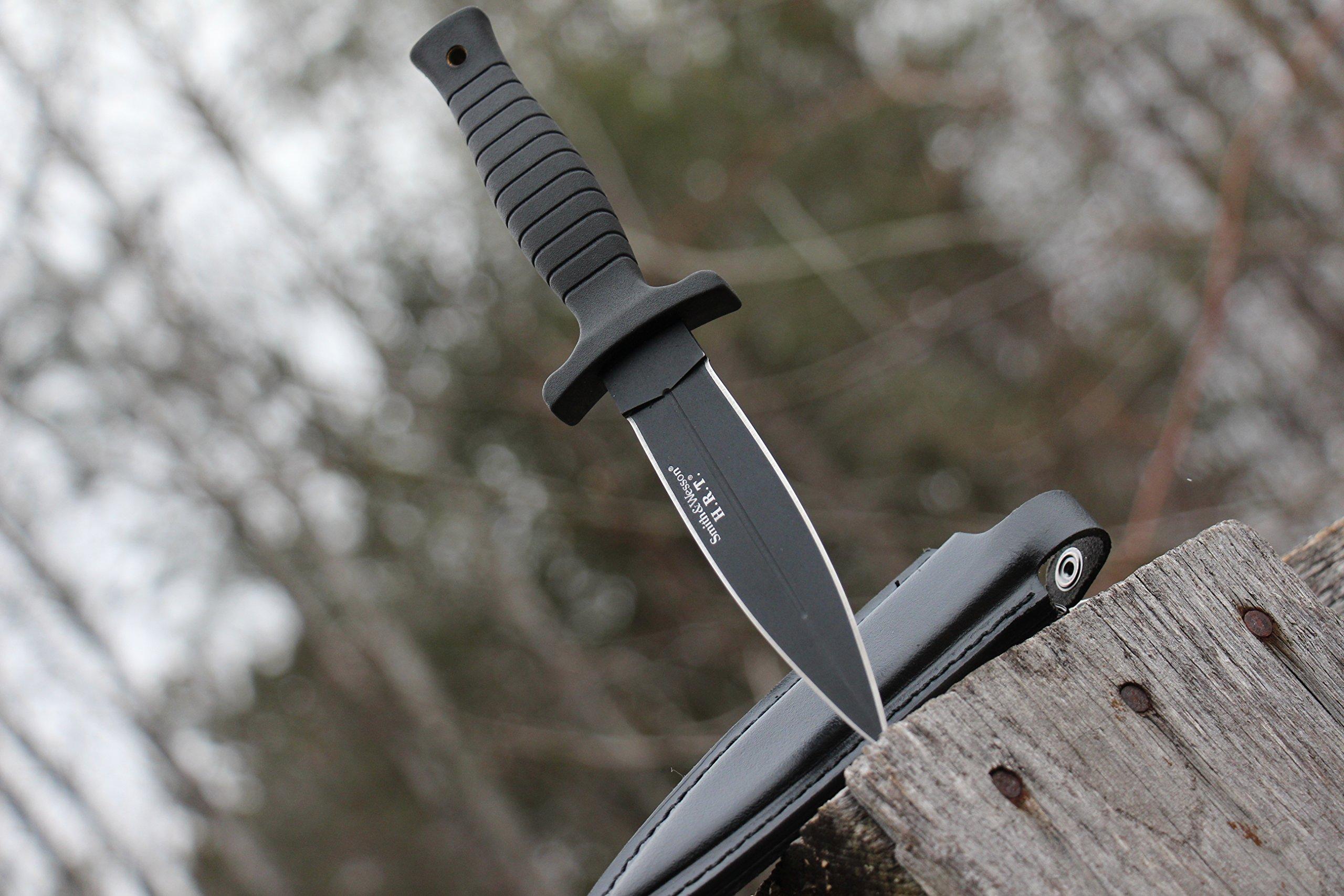 Smith & Wesson SWHRT9B 9in High Carbon S.S. Fixed Blade Knife with 4.7in Dual Edge Blade and TPE Handle for Outdoor, Tactical, Survival and EDC - Image 5