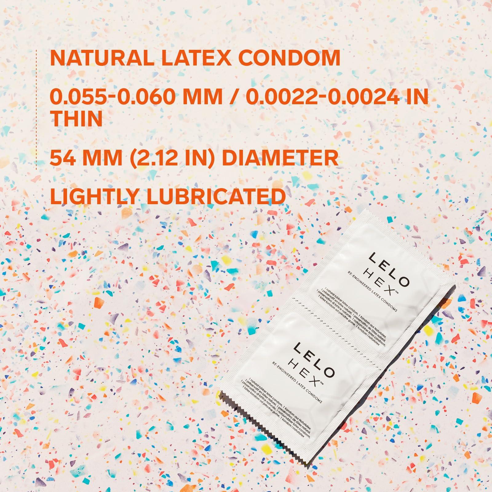 LELO HEX Original Ultra Thin Condoms with Increased Strength, Male Condom, Lubricated Condoms for Men, 2.12-Inch/54 mm Diameter (36 Pack) - Image 4