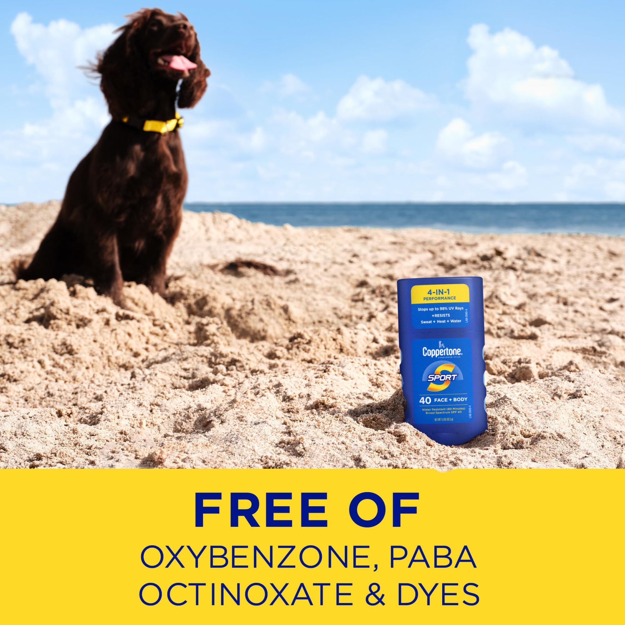 Coppertone Sport Sunscreen Stick SPF 40, Stick Sunscreen for Face and Body, Water Resistant, Travel Size, 1.5 Oz - Image 8