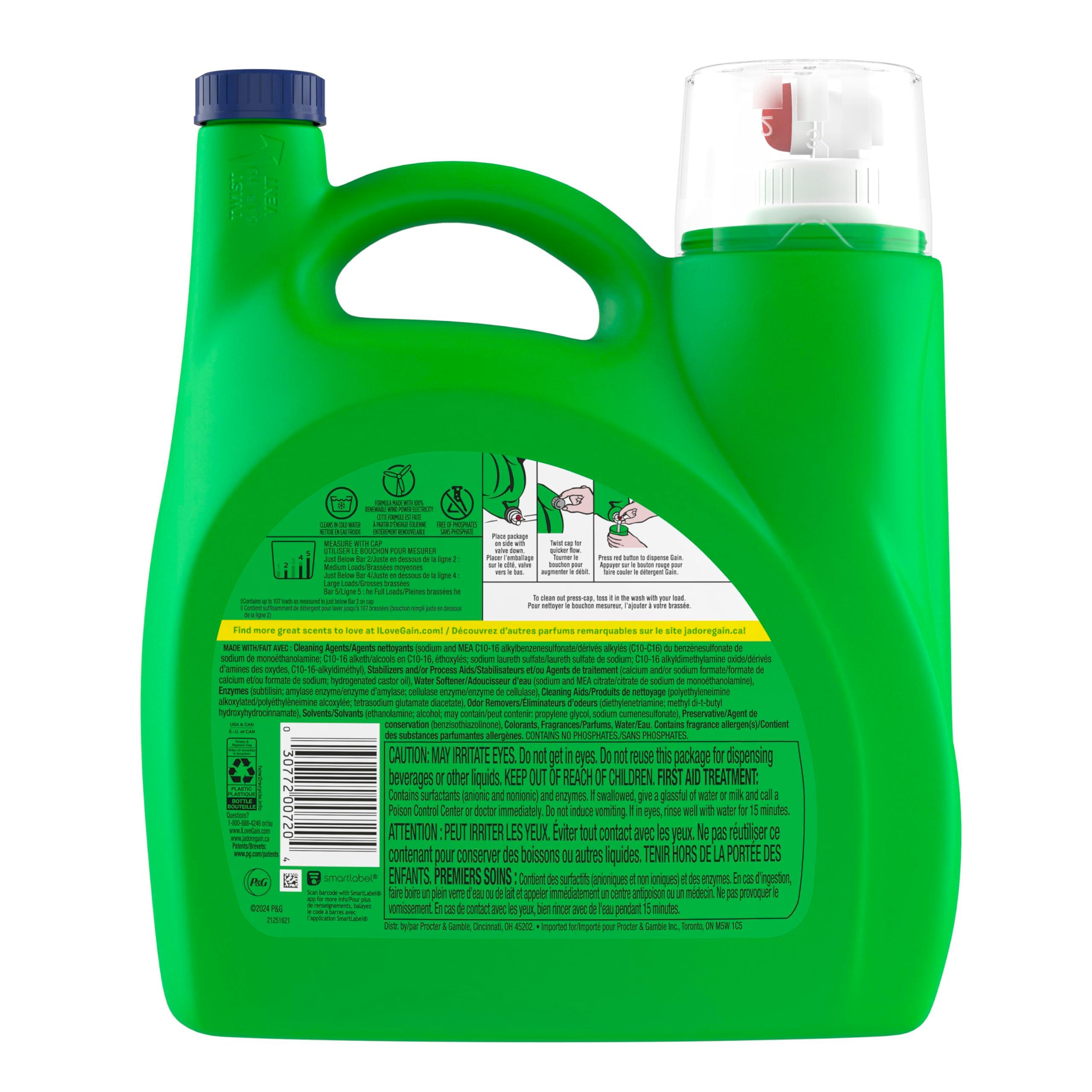 Gain + Aroma Boost Liquid Laundry Detergent Spring Daydream Scent 107 Loads 154 fl oz HE Compatible - Image 11