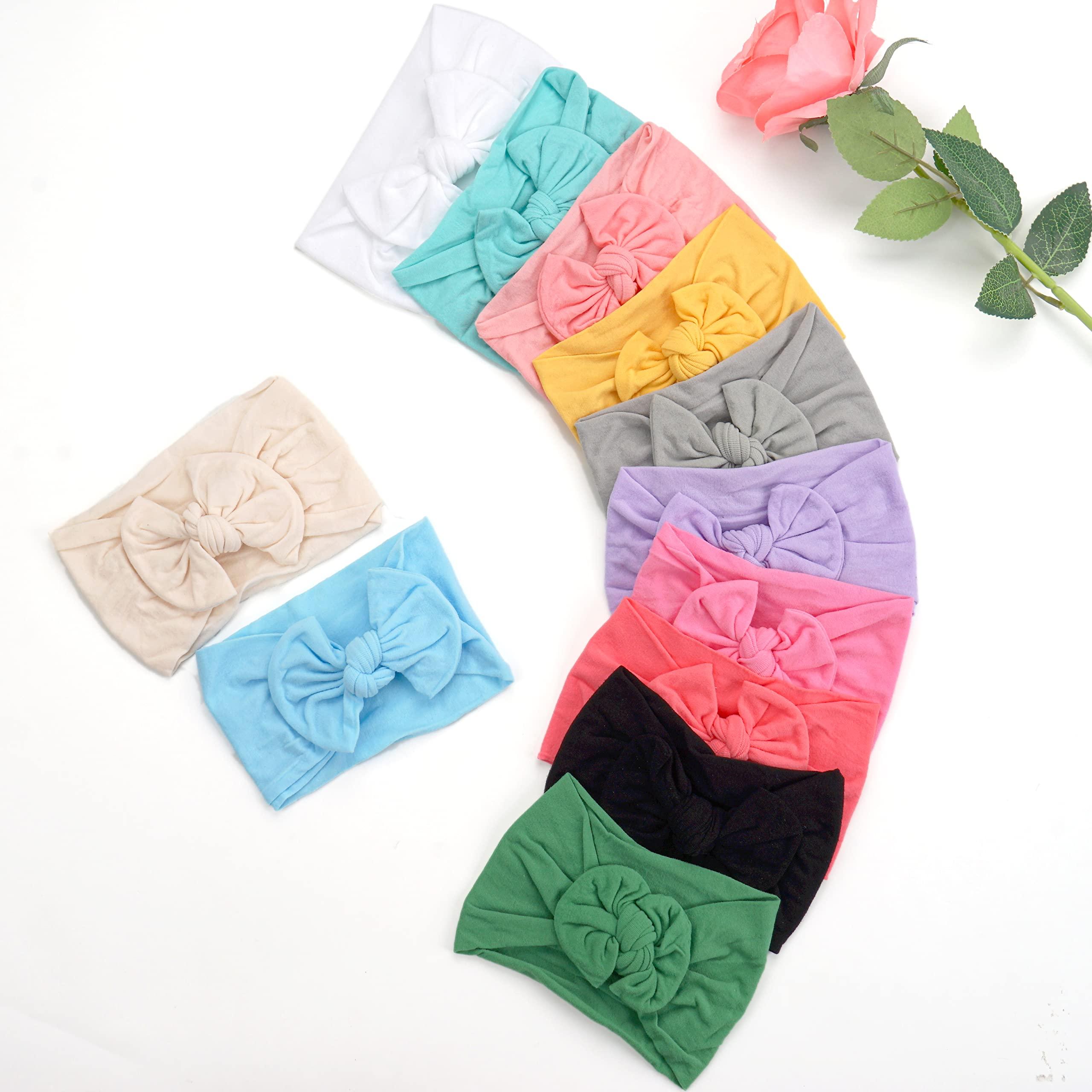 CÉLLOT Super Stretchy Soft Knot Headbands with Hair Bows Head Wrap Hair Accessories For Newborn Baby Girls Infant Toddlers Kids - Image 6