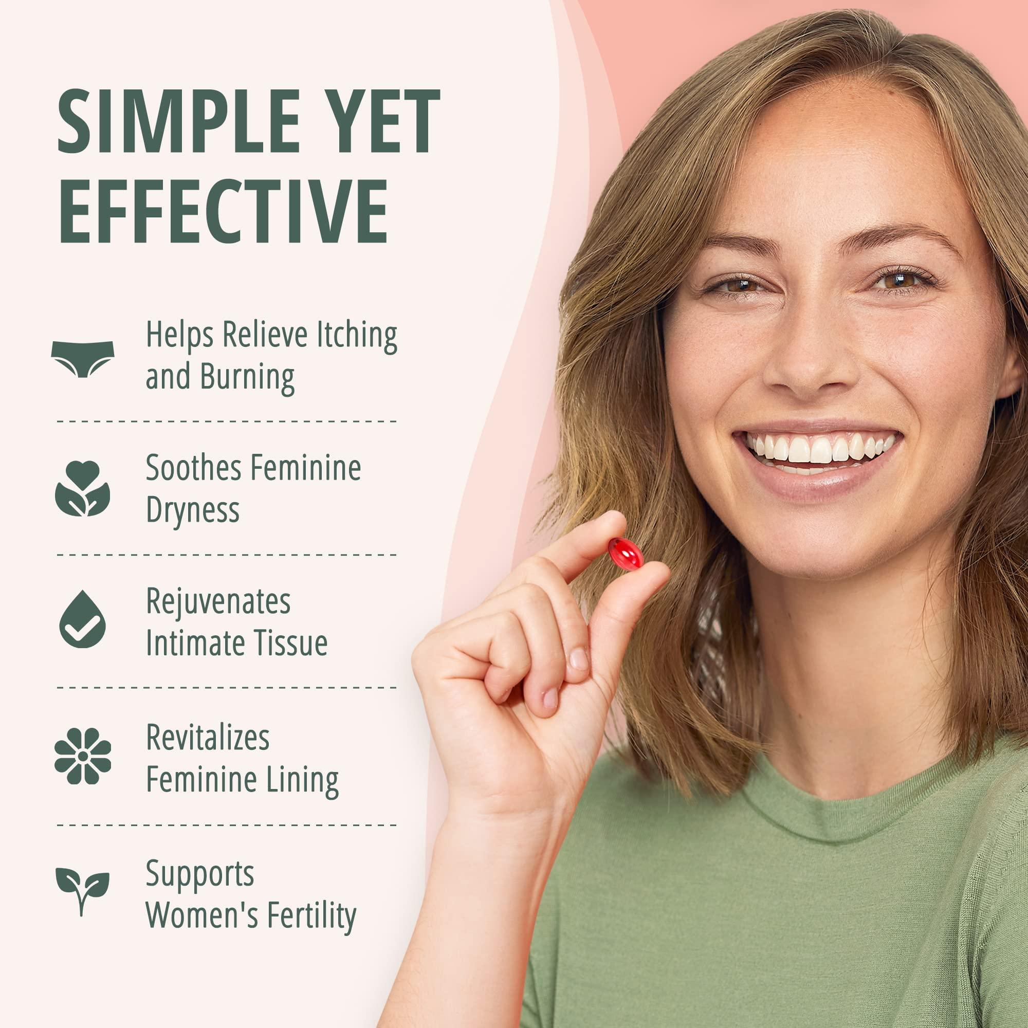 Lubracil Daily Vaginal and Intimate Moisturizer for Feminine Products- Helping with Vaginal Atrophy, Dryness and Itchiness with Sea Buckthorn Oil, Omegas 6, 7, & 9, Vitamins A & E - 60 Wet Pills - Image 5