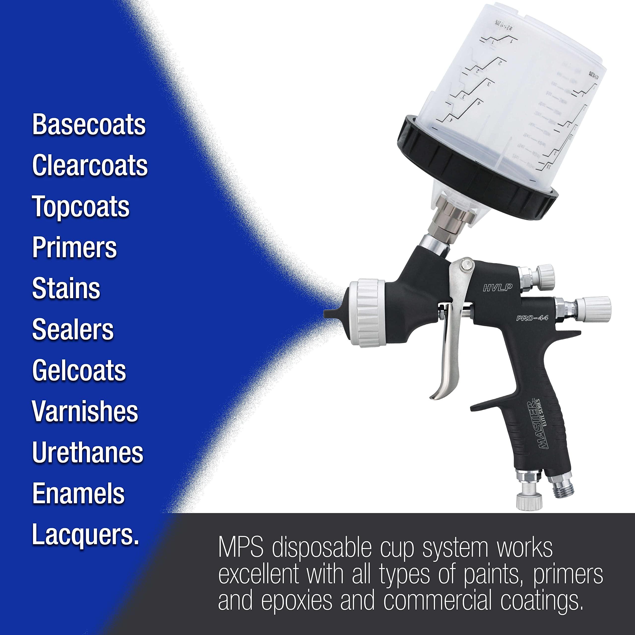 Master Paint System MPS Disposable Paint Spray Gun Liners and Lid System, 40 Pack Standard Size 20 Ounce (600ml) Kit - 40 Liners, 40 Lids with Strainer, 1 Hard Cup with Retainer Ring, 10 Plugs - Image 6