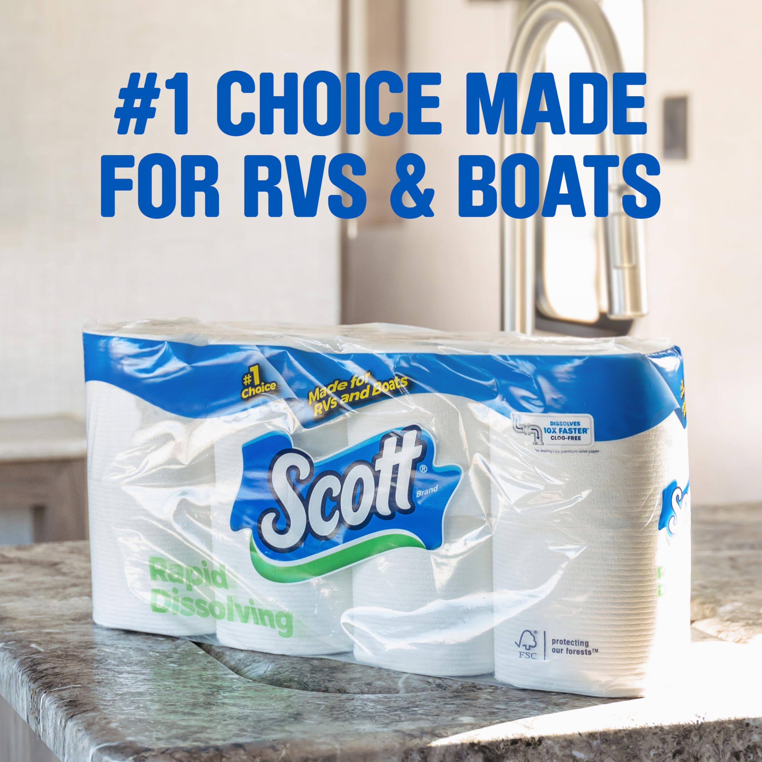 Scott Rapid-Dissolving Toilet Paper, 12 Double Rolls, Sustainable, Septic-Safe, Toilet Paper - Image 3
