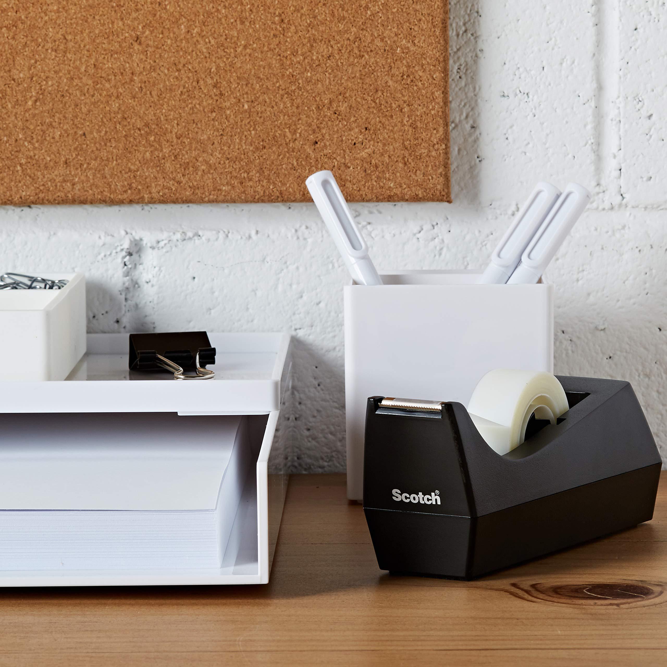 Scotch Classic Desktop Tape Dispenser, Black, 1-inch Core, Made from 100% Recycled Plastic, 1 Dispenser - Image 2