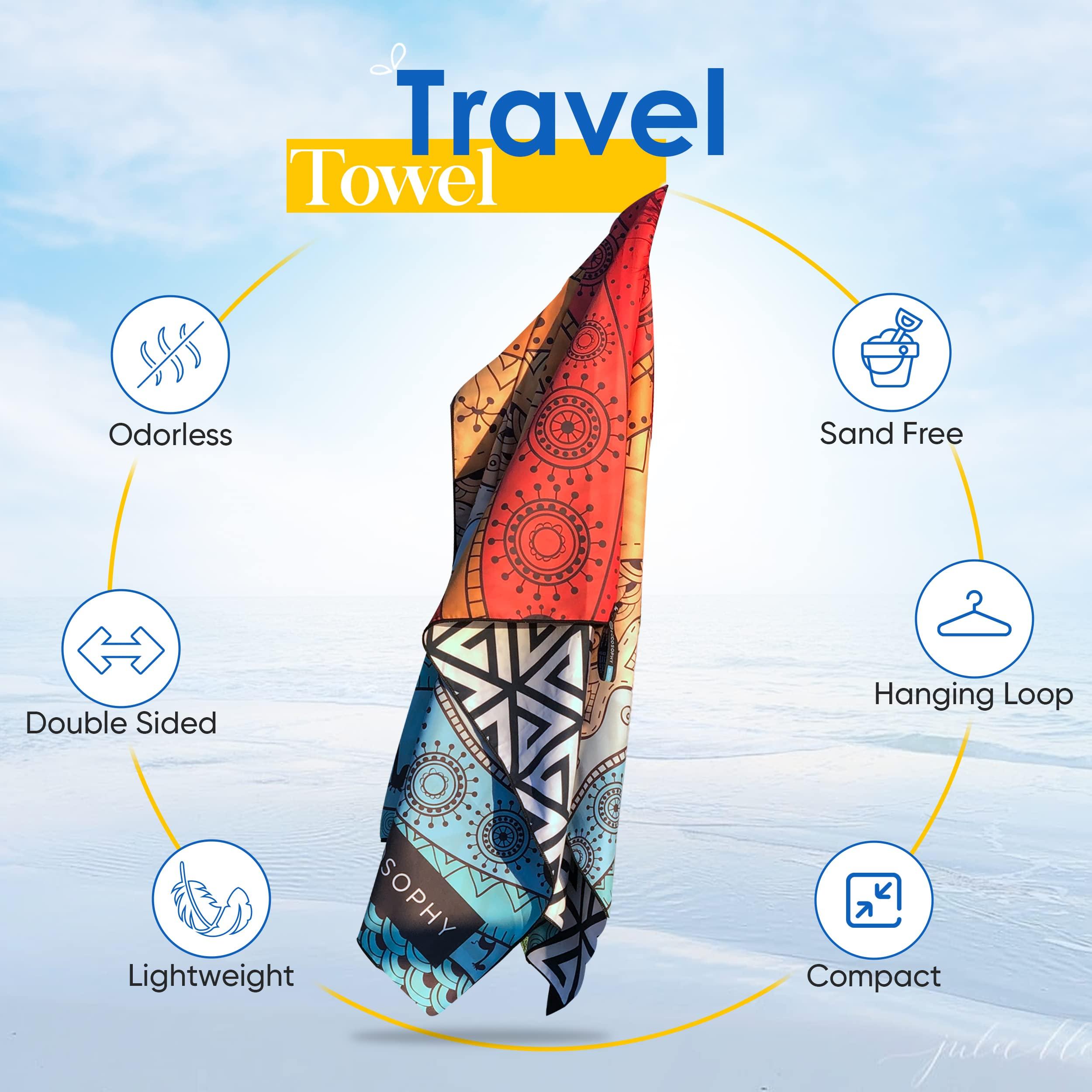 ECCOSOPHY Microfiber Beach Towel - Sand Free Towels are Quick Dry, Light Weight, Super Absorbent - Perfect Pool, Travel, Cruise, Camping Essentials - Oversized Extra Large for Adults 71x35 in - Image 6