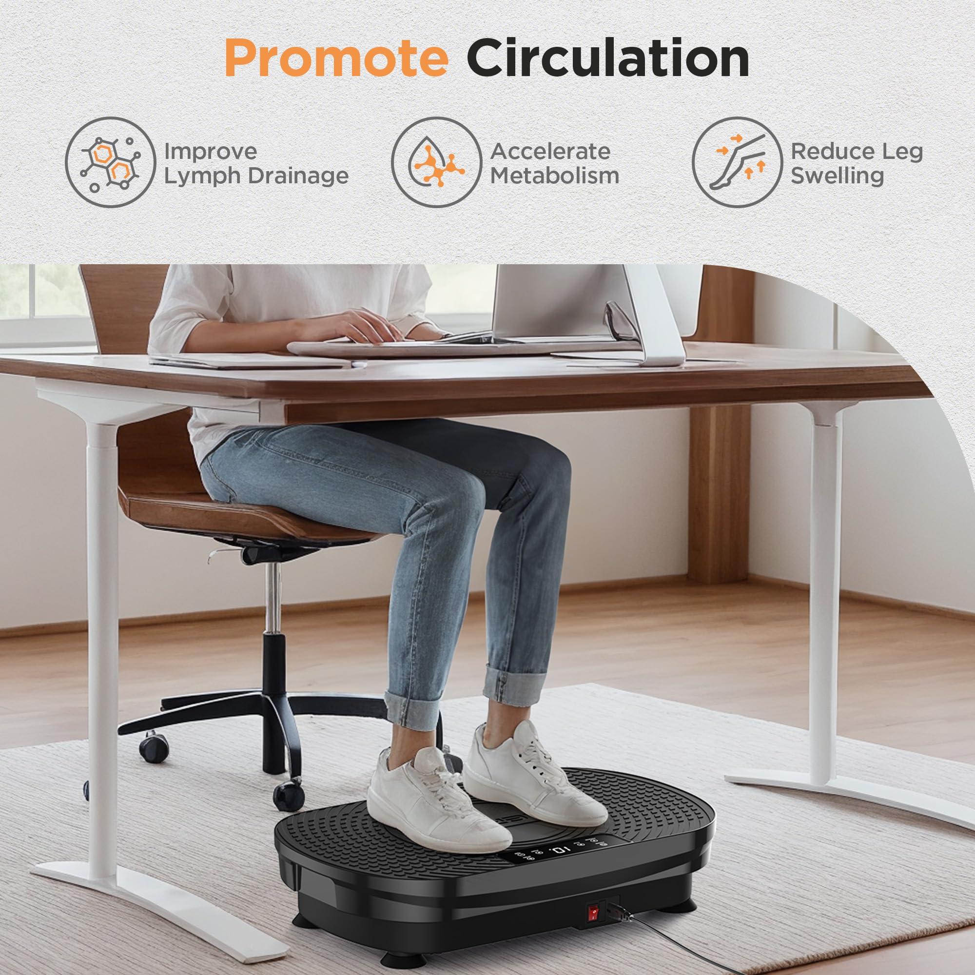 FEIERDUN Vibration Plate Exercise Machine, Vibration Plate for Lymphatic Drainage, Power Plate Vibration Platform for Weight Loss, Toning & Wellness - Image 8