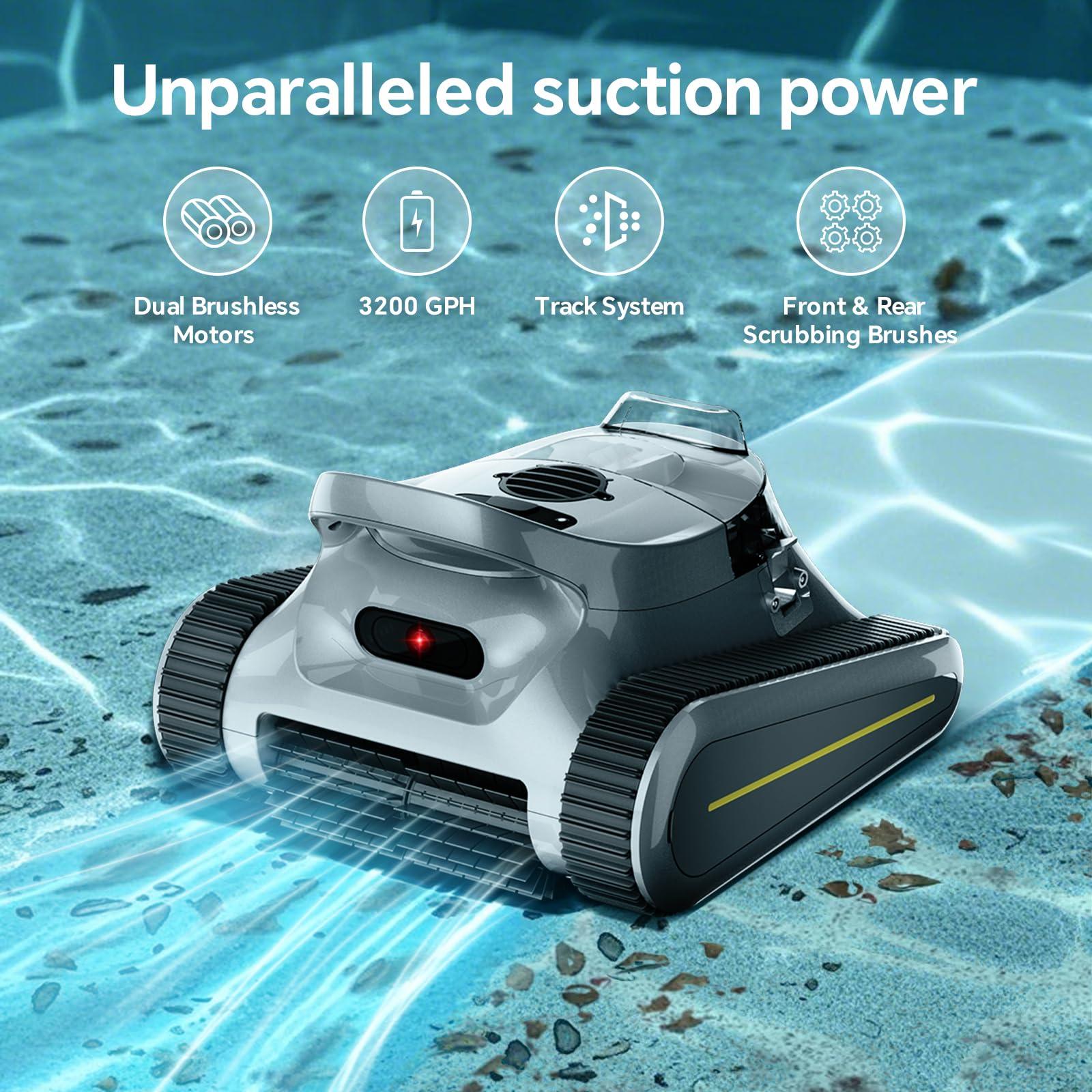 Cordless Robotic Pool Cleaner -Pool Vacuum 180W Brushless Motor, 45,000Pa Suction, Wall Climbing, Sonar Navigation, 3 Modes Automatic Pool Robot for Inground & Above-Ground Pools Up to 2150 Sq. Ft. - Image 3