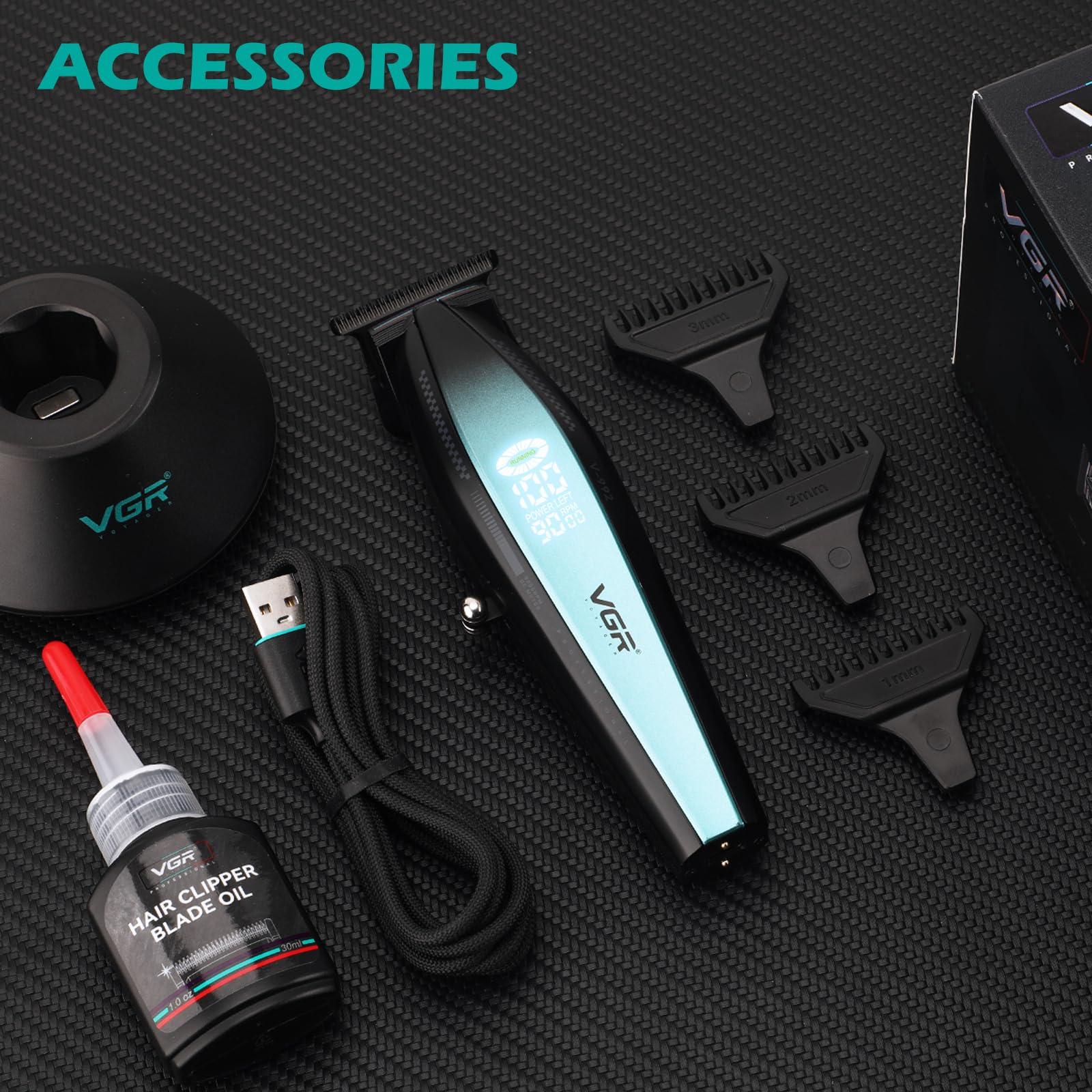 VGR 992 Professional Hair Trimmer for Men Versatile Cordless Zero Gapped Line Up Clipper for Beard Hair T Blade Detailer Outliner Barber Trimmer Metal Body 9000 RPM Rechargeable 240-Minute Run Time - Image 7