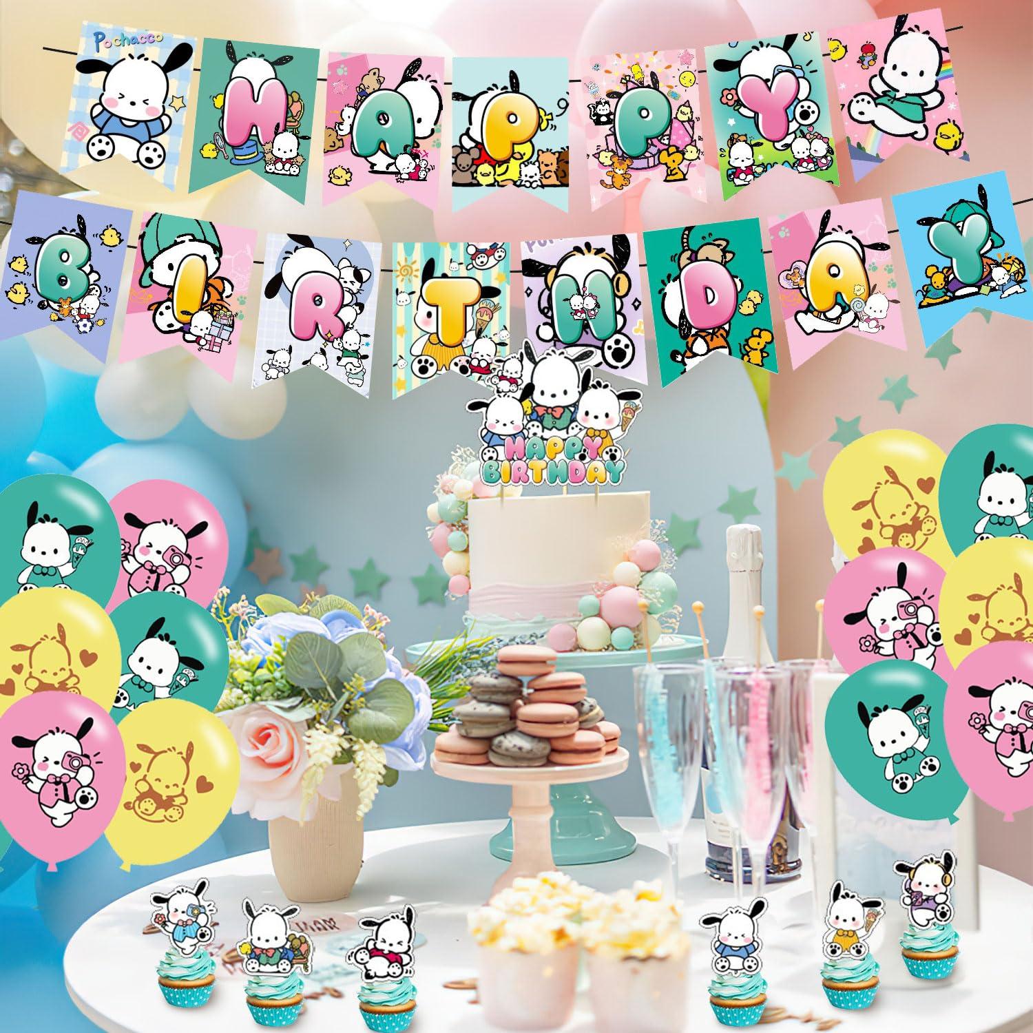 Pochacco Themed Birthday Party Supplies,Kawaii Pochacco Balloons Decorations for Party Happy Birthday Balloons, Cupcake Toppers, Cake Toppers, Cartoon Pochacco Themed Latex Balloons - Image 5