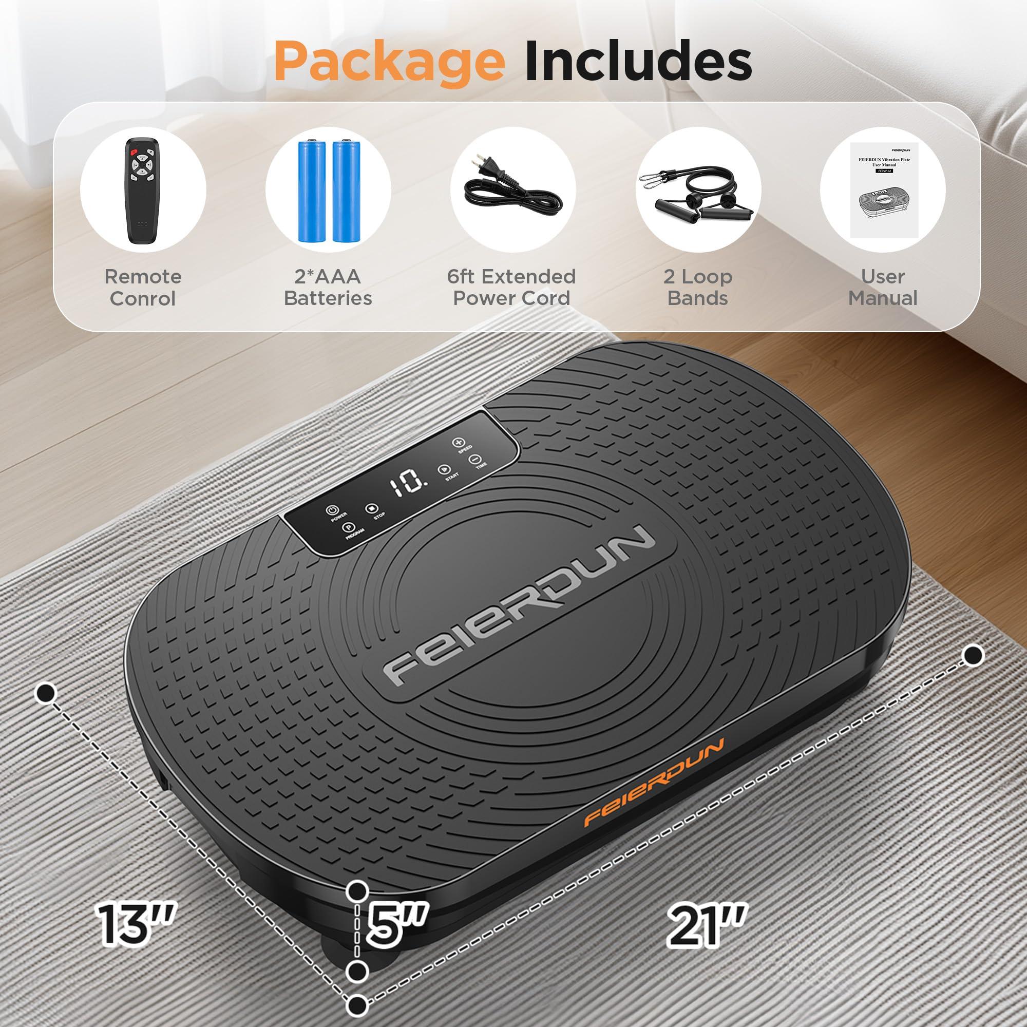 FEIERDUN Vibration Plate Exercise Machine, Vibration Plate for Lymphatic Drainage, Power Plate Vibration Platform for Weight Loss, Toning & Wellness - Image 7