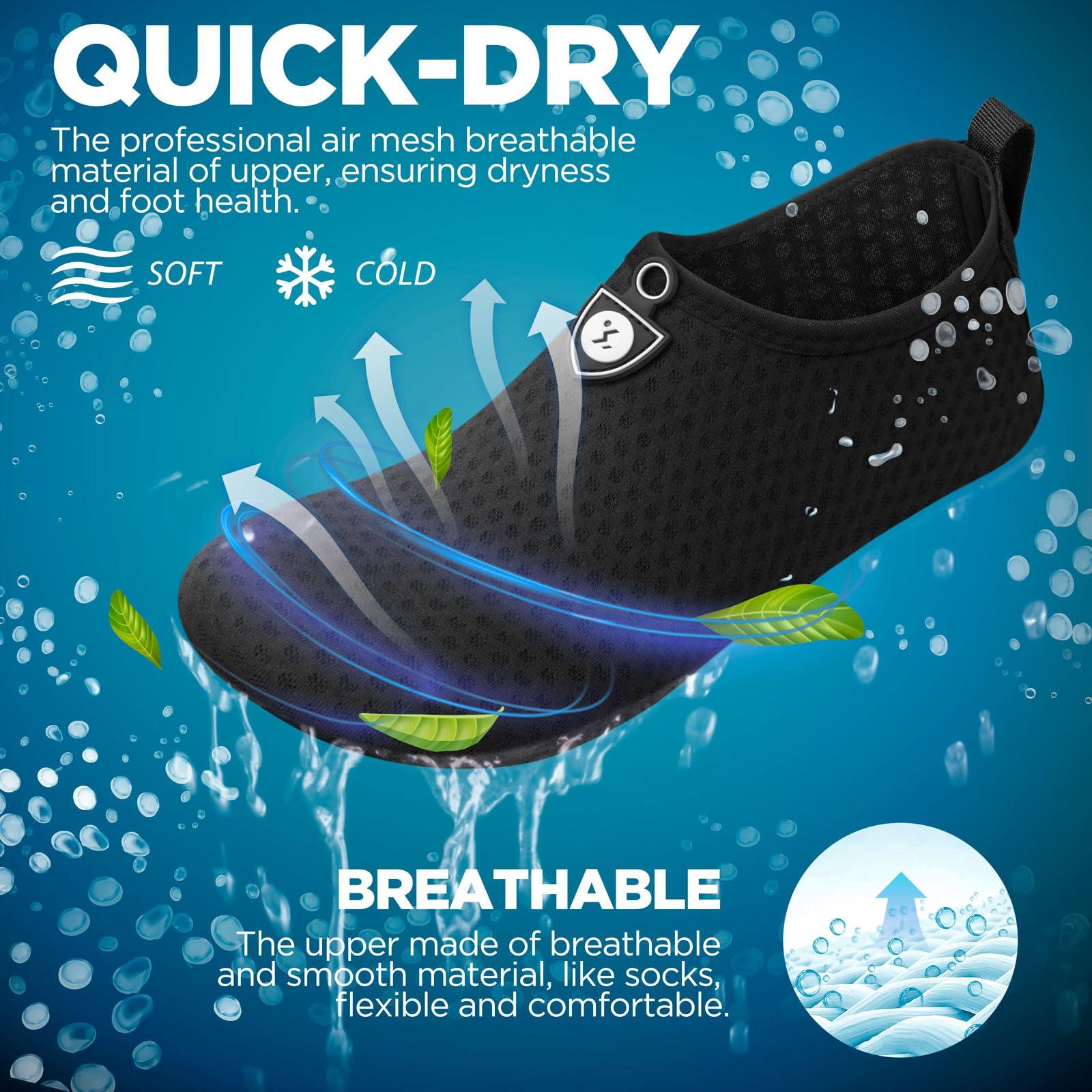 SIMARI Water Shoes for Women Men Swim Aqua Socks Beach Pool Essentials Barefoot Surf River Boat Kayak Sea Yoga Sand Exercise Sport Accessories Breathable Quick-Dry Adult Youth Kid Size SWS001 - Image 2