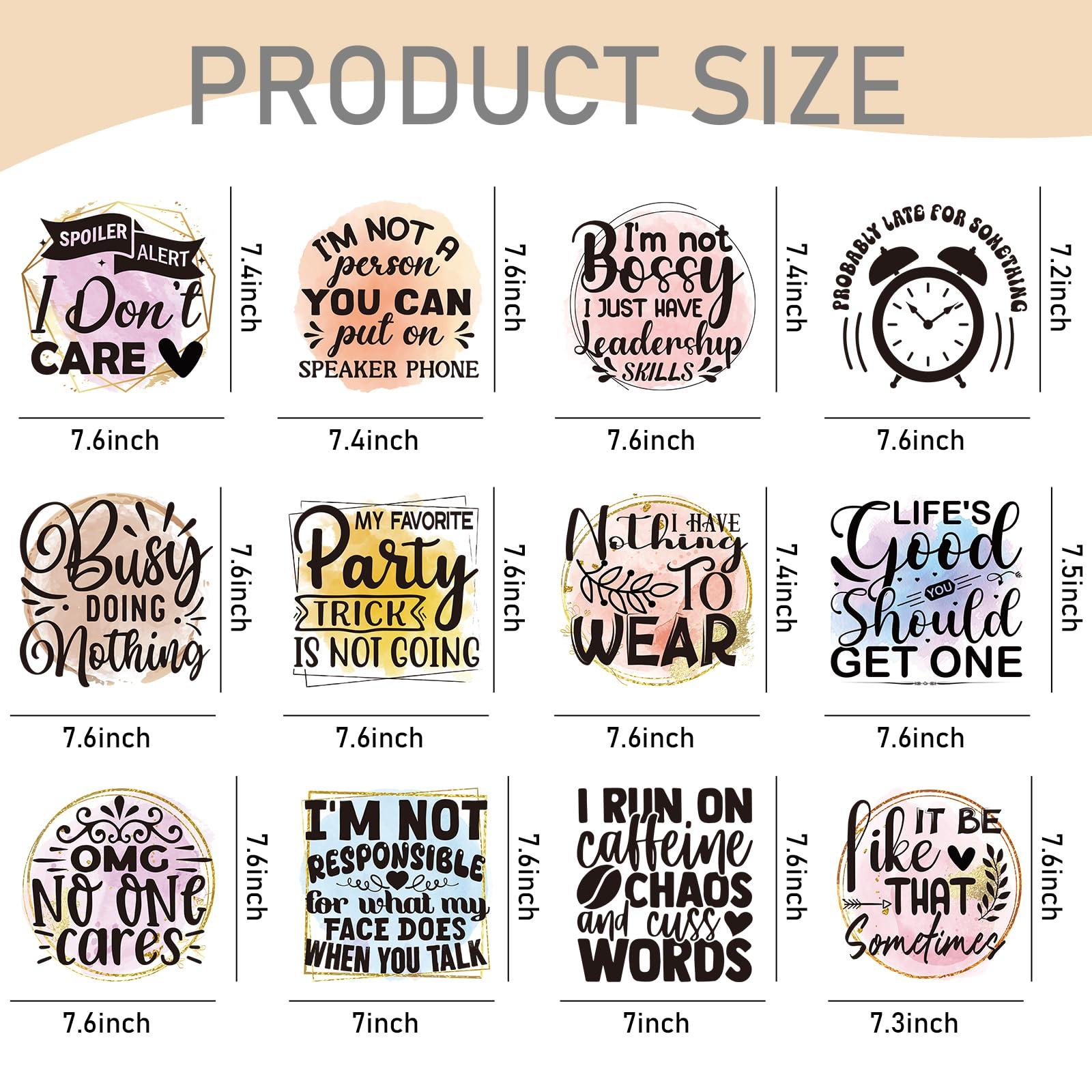 Dazaoratix Sarcastic Iron on Patches - 12 PCs Funny Heat Transfer Design Stickers Ready to Press Black Humor Joke Shirts Decals for T-Shirts Men Adult Clothes Women DIY Crafts Clothing Hat Decoration - Image 3