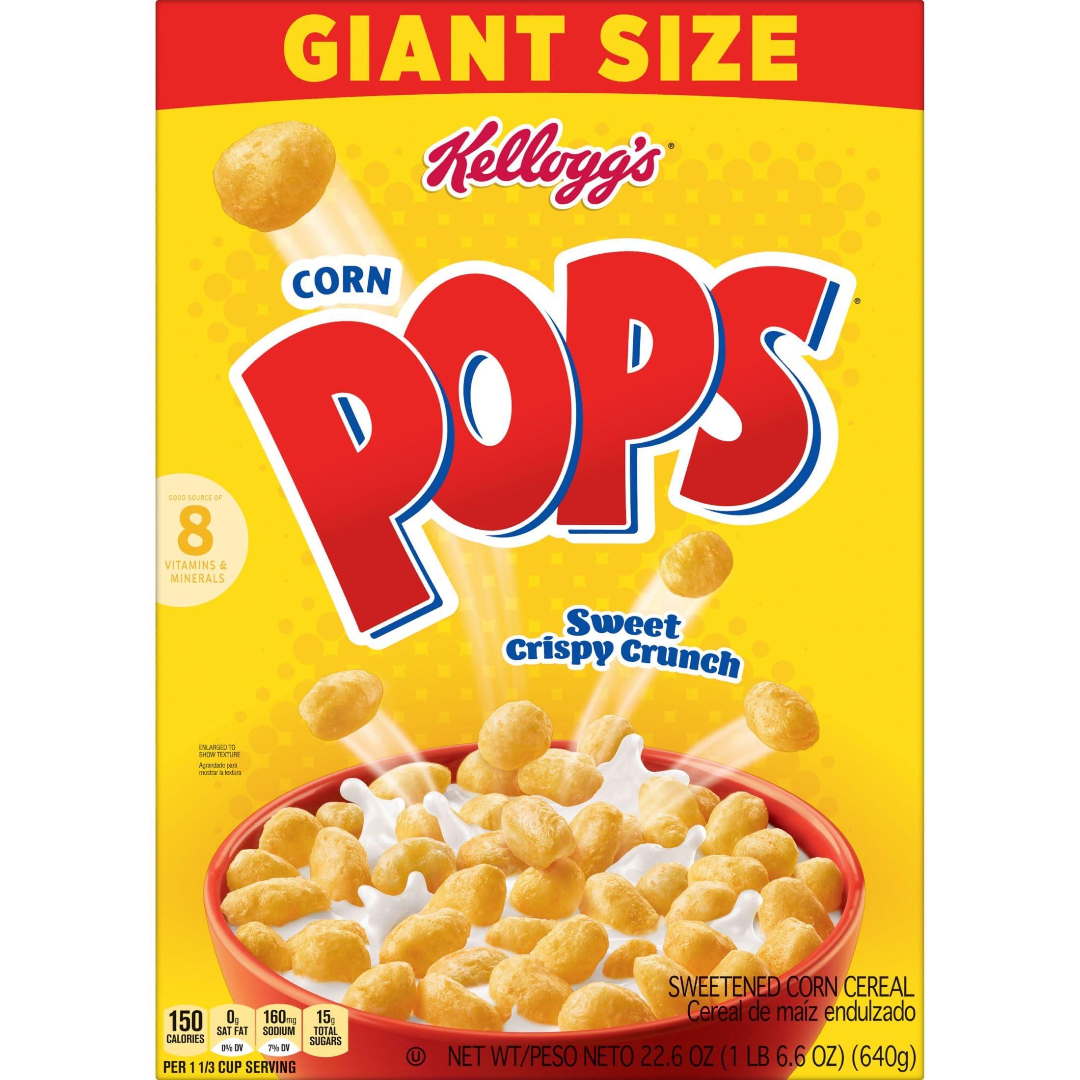 Kellogg's Corn Pops Breakfast Cereal, 8 Vitamins and Minerals, Kids Snacks, Giant Size, Original, 22.6oz Box (1 Box) - Image 6