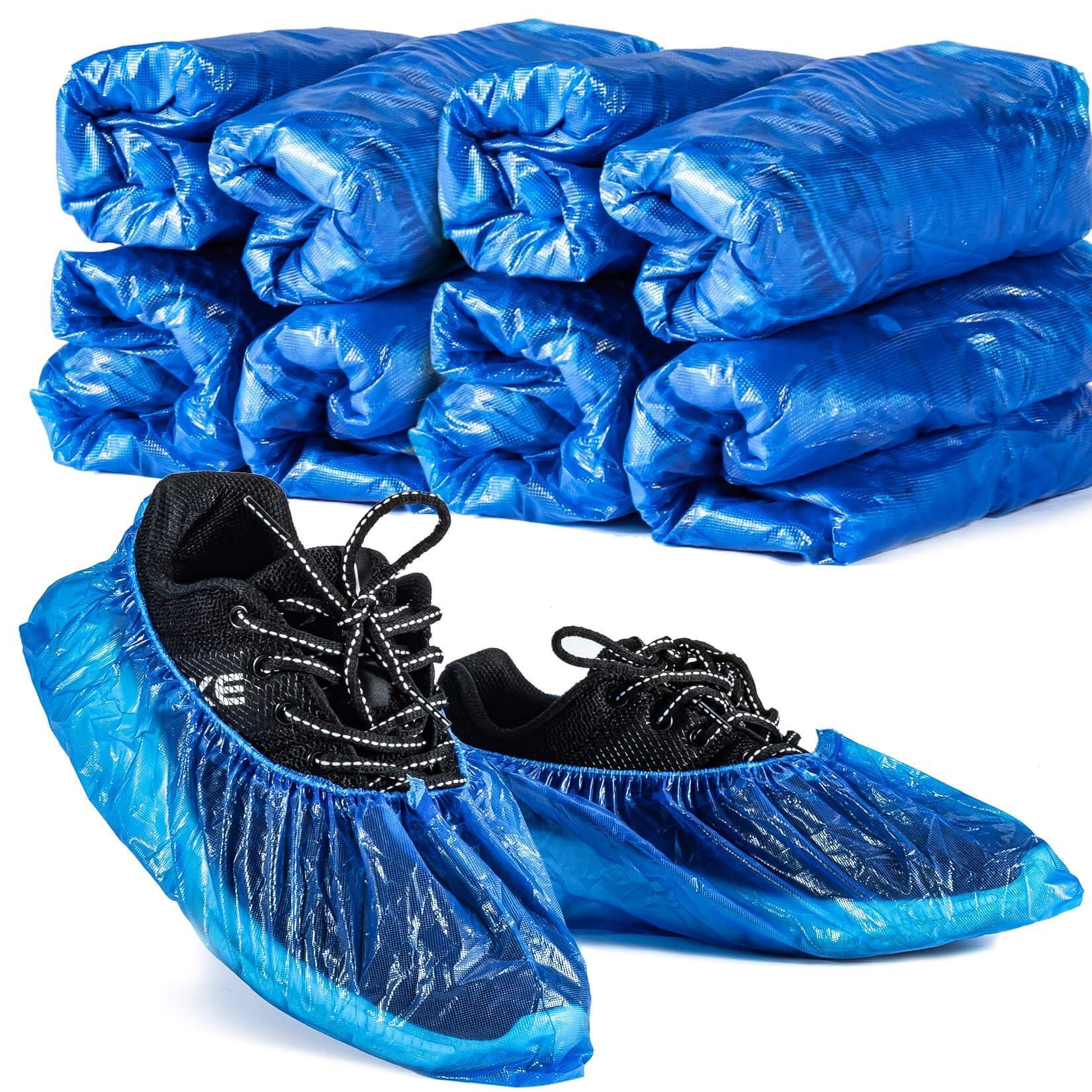 80 Pack (40 Pairs) Shoe Covers - Boot Covers Plastic Disposable Waterproof Shoe Covers for Men and Women Fits All Sizes of Shoes for House Cleaning