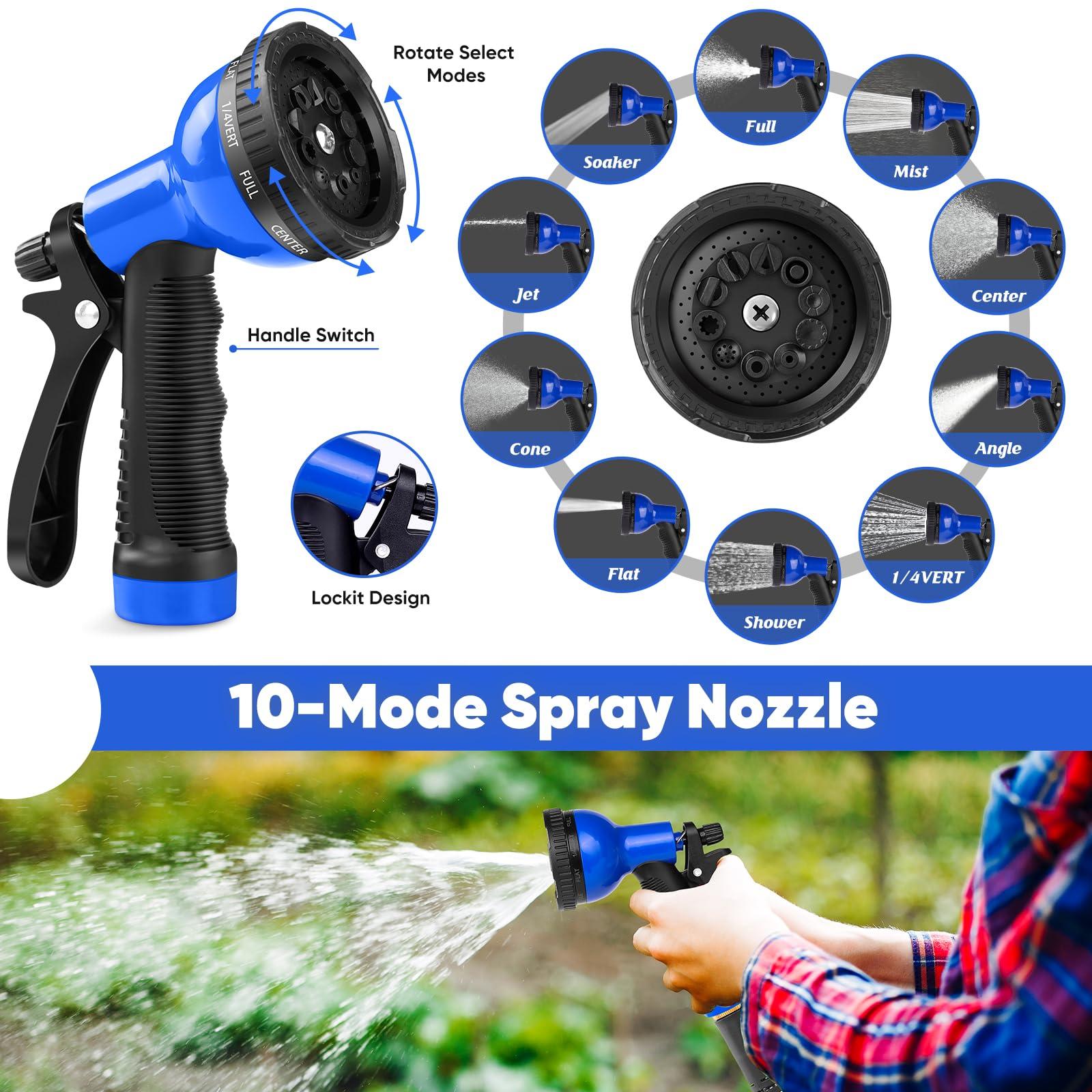 Garden Hose 25 ft, Stainless Steel Metal Water Hose with 10 Function Nozzle, Lightweight Hose, No Kink, Leak-proof, Puncture Resistant for Yard, Outdoor, RV - Image 4