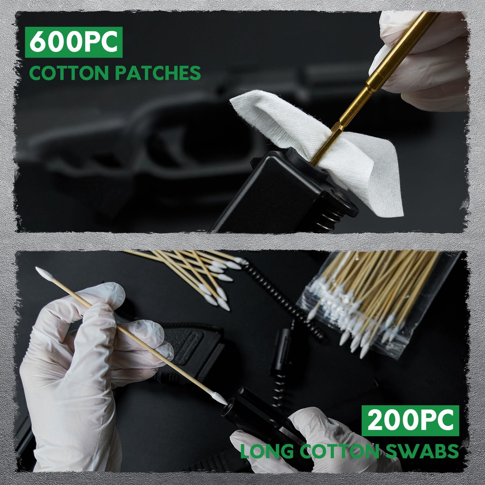 Gun Cleaning Supplies - Cleaning Patches and Cotton Swabs, 6" Long Cotton Swab & 2" Lint Free Pad - Highly Absorbent, Essential Supplies for Barrel and Bore Care - Image 3