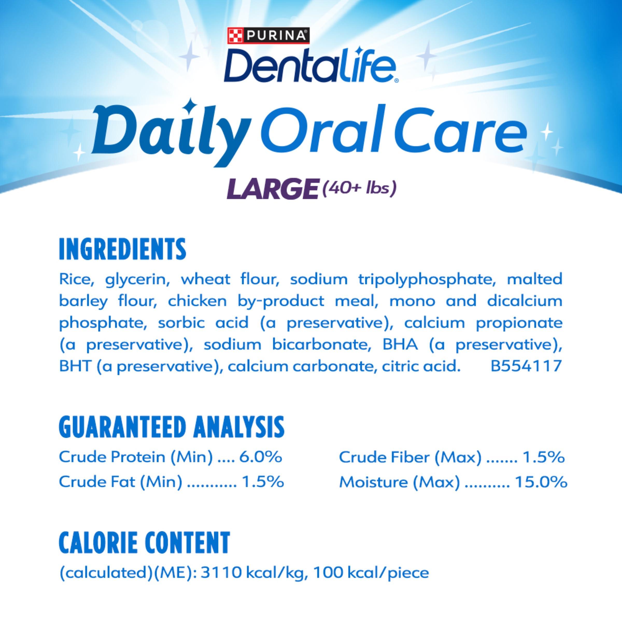 DentaLife Daily Oral Care Dog Treats for Large Dogs 40 plus lbs., Chewy Dental Treat to Freshen Breath and Fight Tartar, Chicken Flavor, 36 oz. each, 30 Chews each/60 Total Chews - 30 ct. Pouch - Image 5