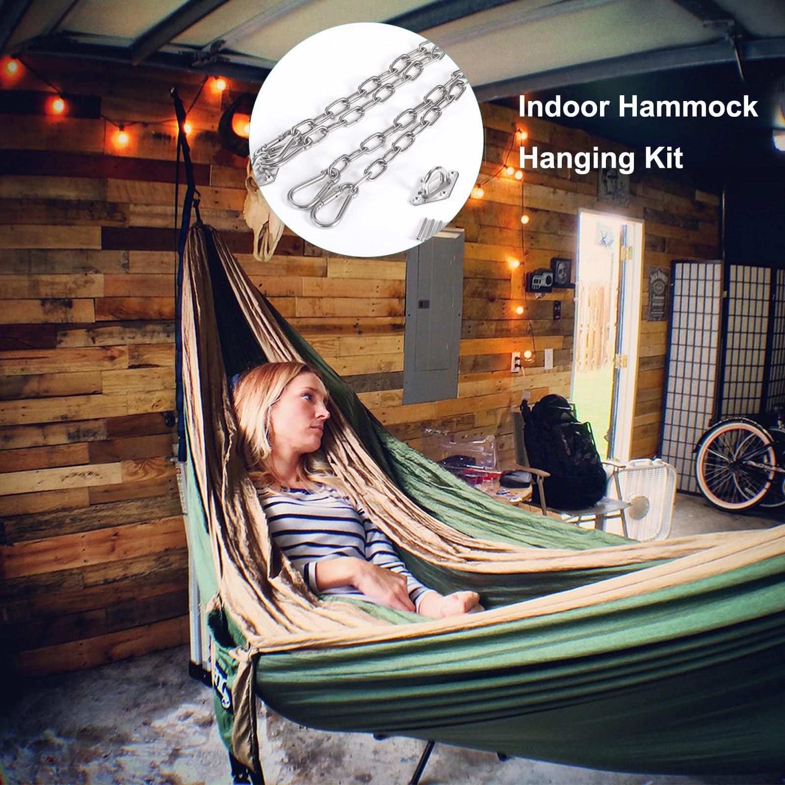 Hammock Hanging Kit & 2 Pack Swing Extension Chain, Hammock Hardware Kit, Extended Hanging Chain with 4 Carabiners with for Hammocks Swing Chairs Indoor Outdoor - Image 5