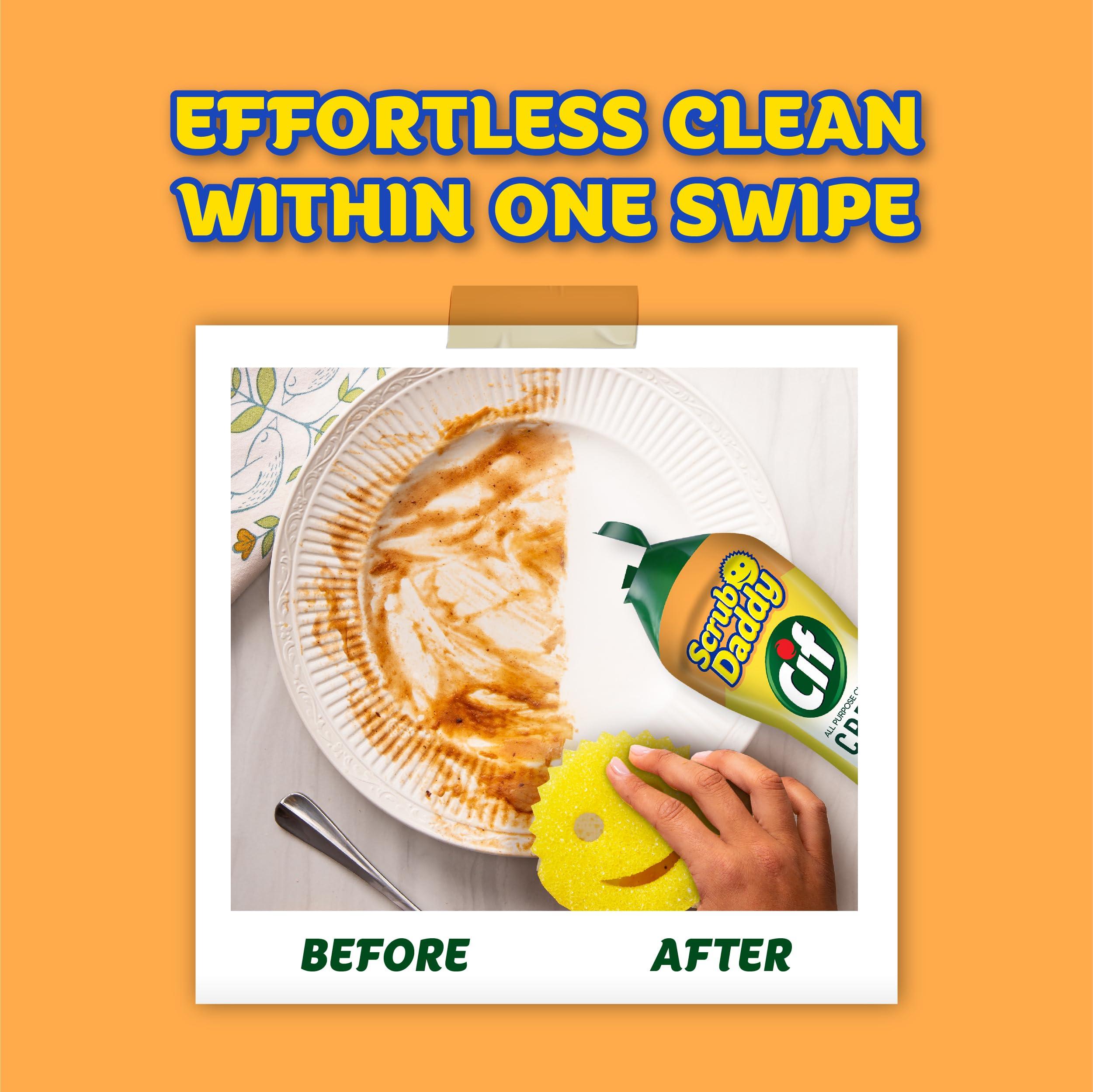 Scrub Daddy Scrub Mommy, Daddy Caddy + Cif All Purpose Cleaner - Scratch-Free, Dual-Sided Kitchen + Bathroom Scrubber + Multipurpose Cleaning Cream - Cleaning Supplies Kit for Multiple Surfaces - Image 5