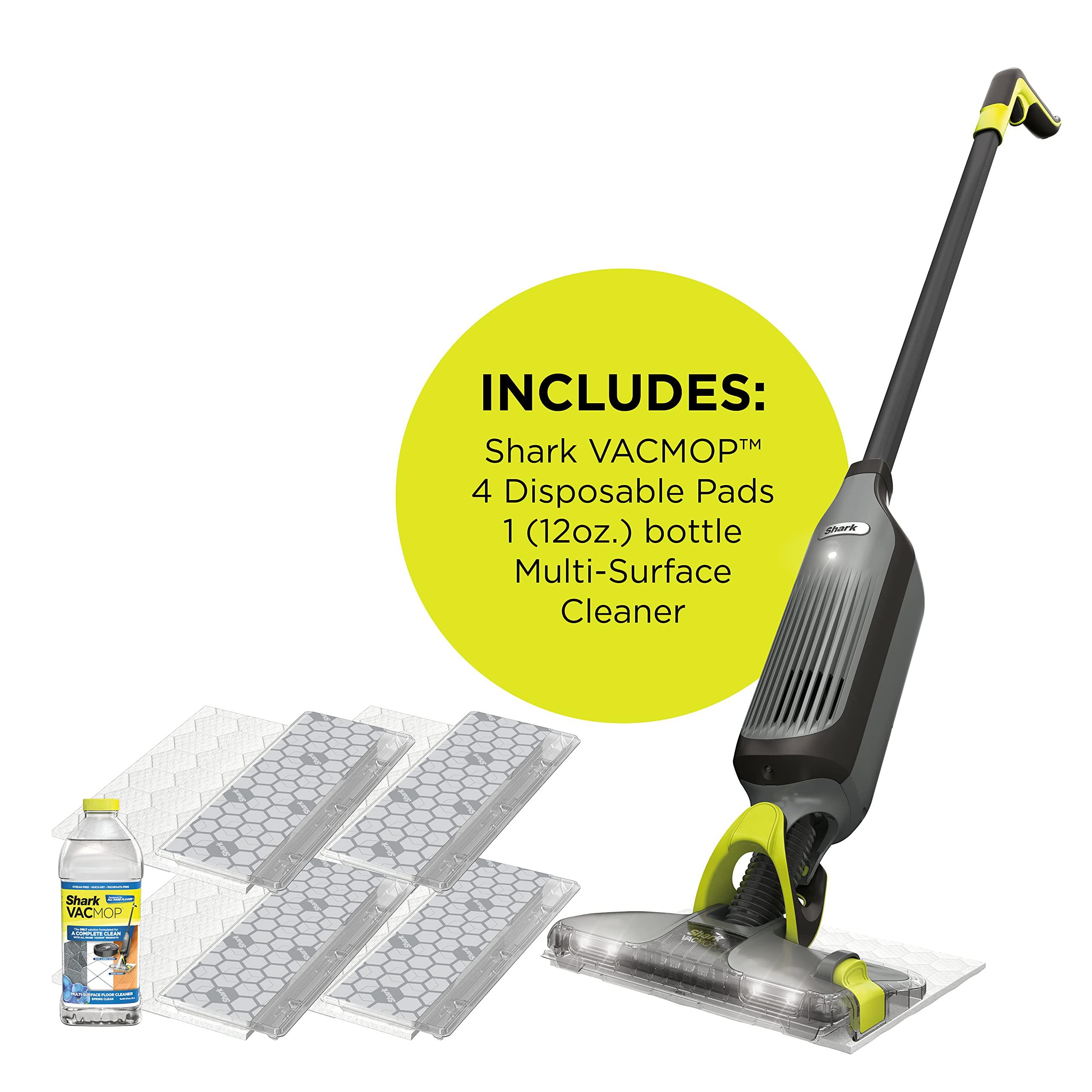 Shark VACMOP Pro Cordless Hard Floor Cleaner, Vacuum and Spray Mop, Powerful Suction, Lightweight, LED Headlights, Includes 4 Disposable Pads, 12oz Multi-surface Cleaning Solution, Gray, VM252 - Image 11