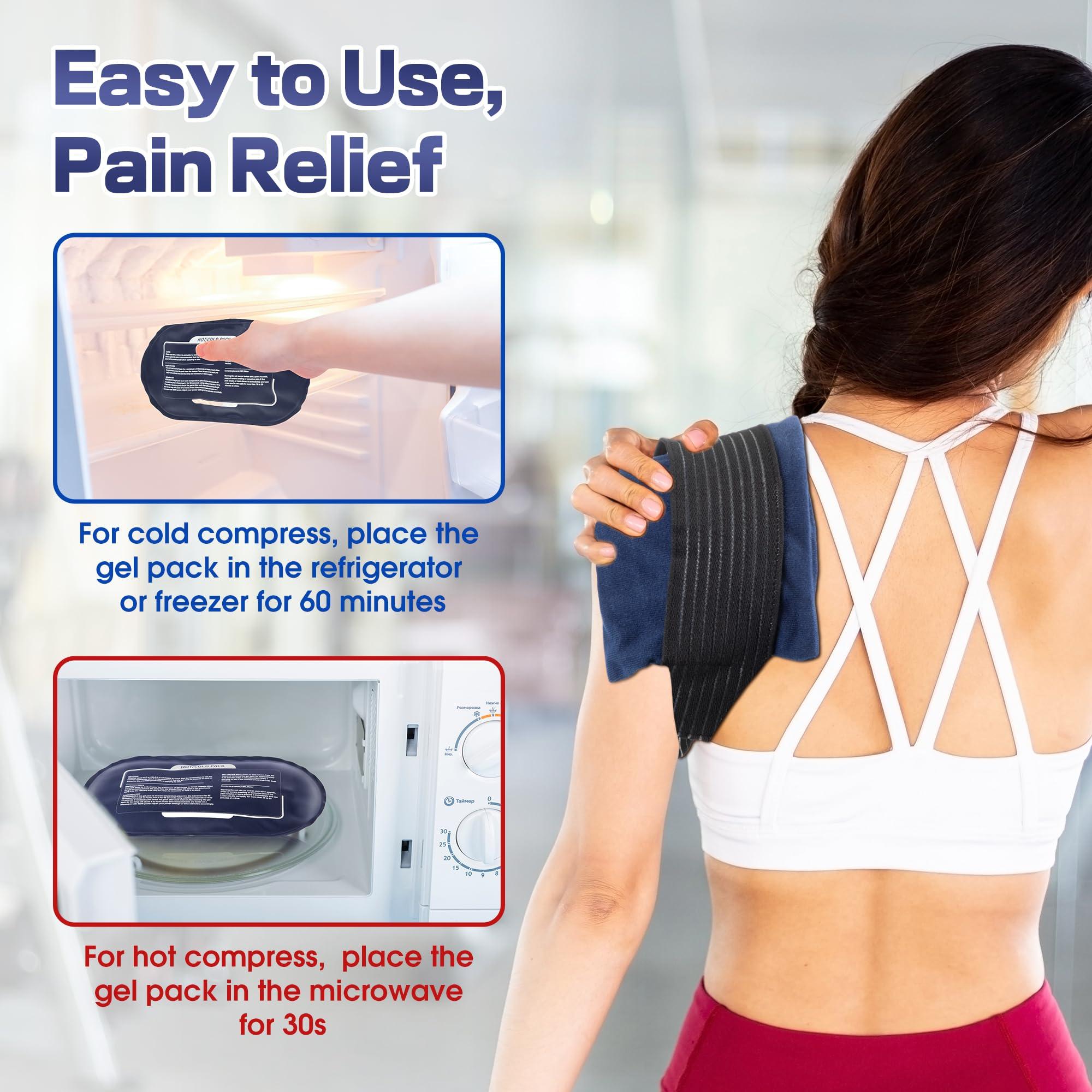 Ice Packs for Injuries Reusable, 4 Pack Hot and Cold Gel Packs and 2 Pack Adjustable Flexible Gel Wraps for Back Shoulders Arms Knees and Legs Injury Recovery, Alleviate Joint and Muscle Pain Relief - Image 5