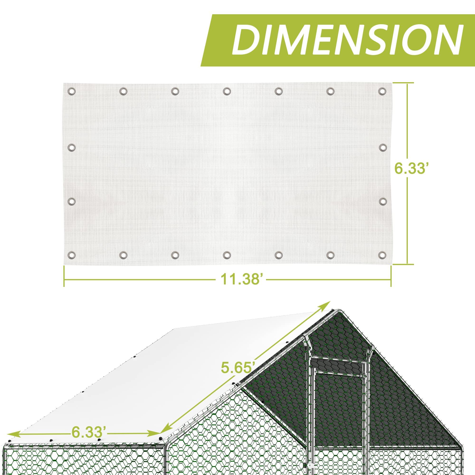 Outdoor Metal Chicken Coop Cover with 44 pcs Ball bungees Cords, for Large Walk-in Chicken Run Pen, Waterproof Cover, Fence Chicken Cages Cover, 11.38’Lx6.33’W (Only Cover,Frame not Include) 2 Pack. - Image 4