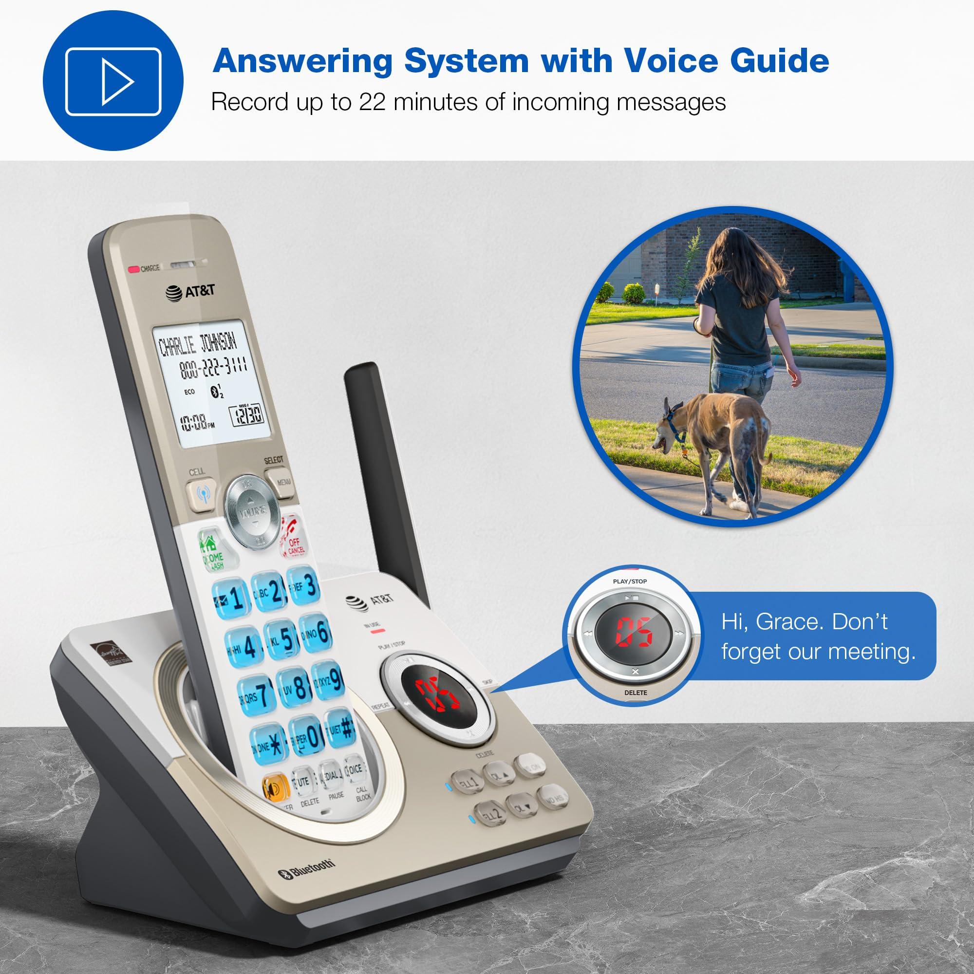 AT&T DL72219 DECT 6.0 2-Handset Cordless Phone for Home with Connect to Cell, Call Blocking, 1.8" Backlit Screen, Big Buttons, intercom, and Unsurpassed Range - Image 4