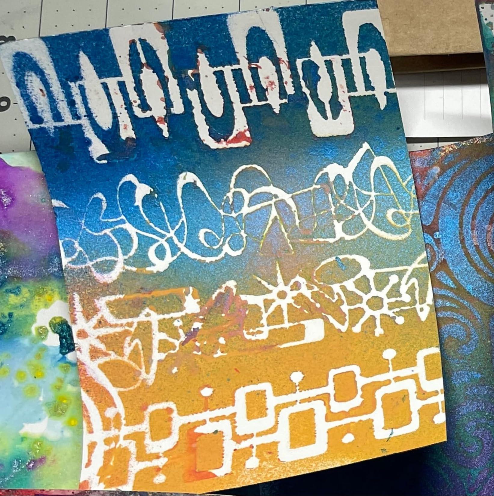 Stencils for Crafts Reusable Texture Stencils Geometric Stencil for Painting on Wood Furniture Card Canvas Paper Scrapbook - Image 4