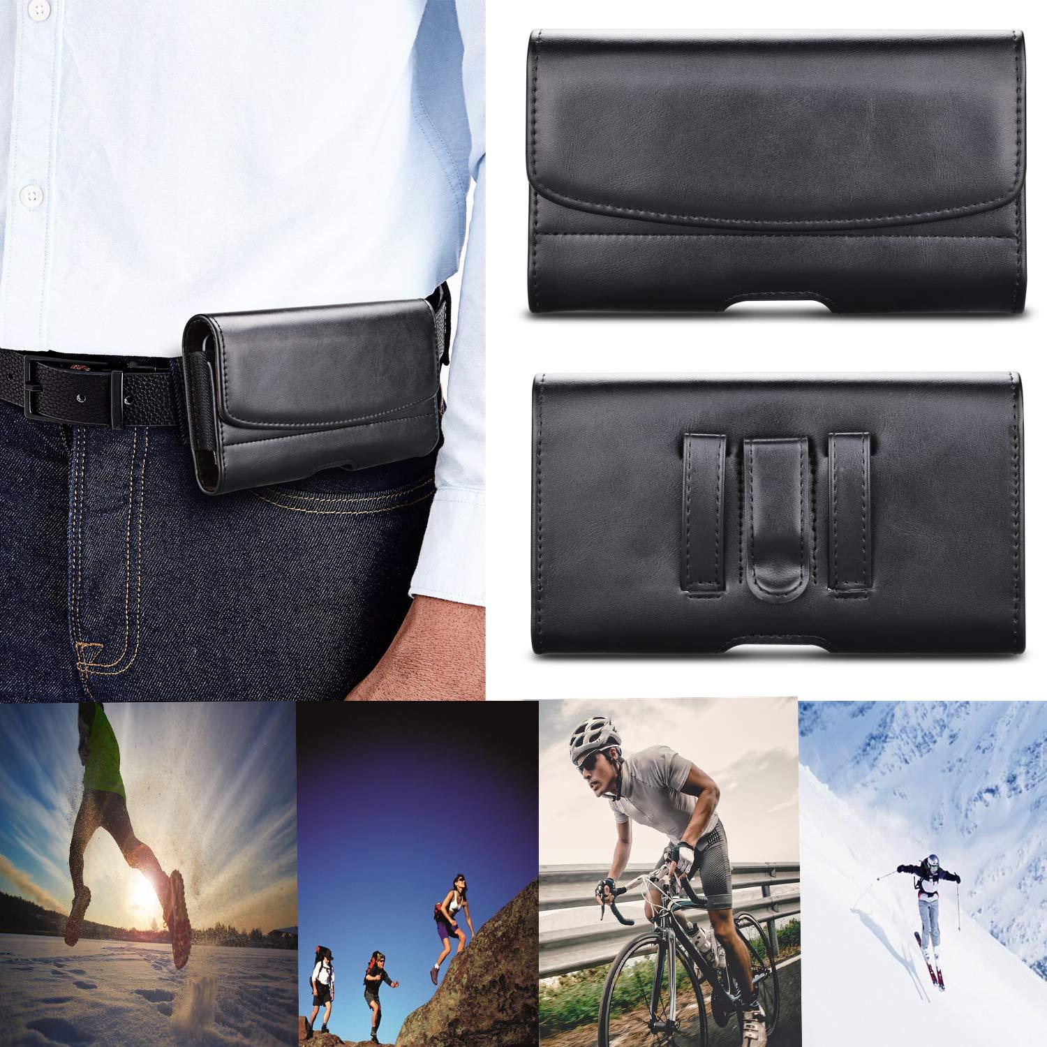 Takfox Phone Holster for Samsung Galaxy S25 Ultra S24 Plus S23 S22 S21 FE Note 20+ A13 A14 A15 A16 A35 A36 A51 A71 5G iPhone 16 Pro Max 16E Leather Belt Clip Holster Holder Carrying Pouch Case, Black - Image 7