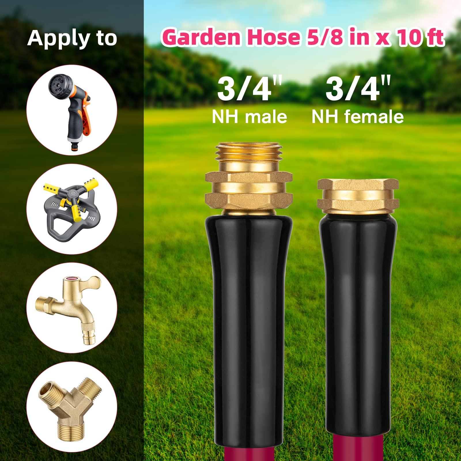 WELLUCK Garden Hose 5/8 in x 10 ft, Heavy Duty Durable Anti Kink Flexible Garden Water Hose for Drinking Water Safe BPA Free, All-weather Lightweight Water Hose for Garden RV Camper Marine - Image 8
