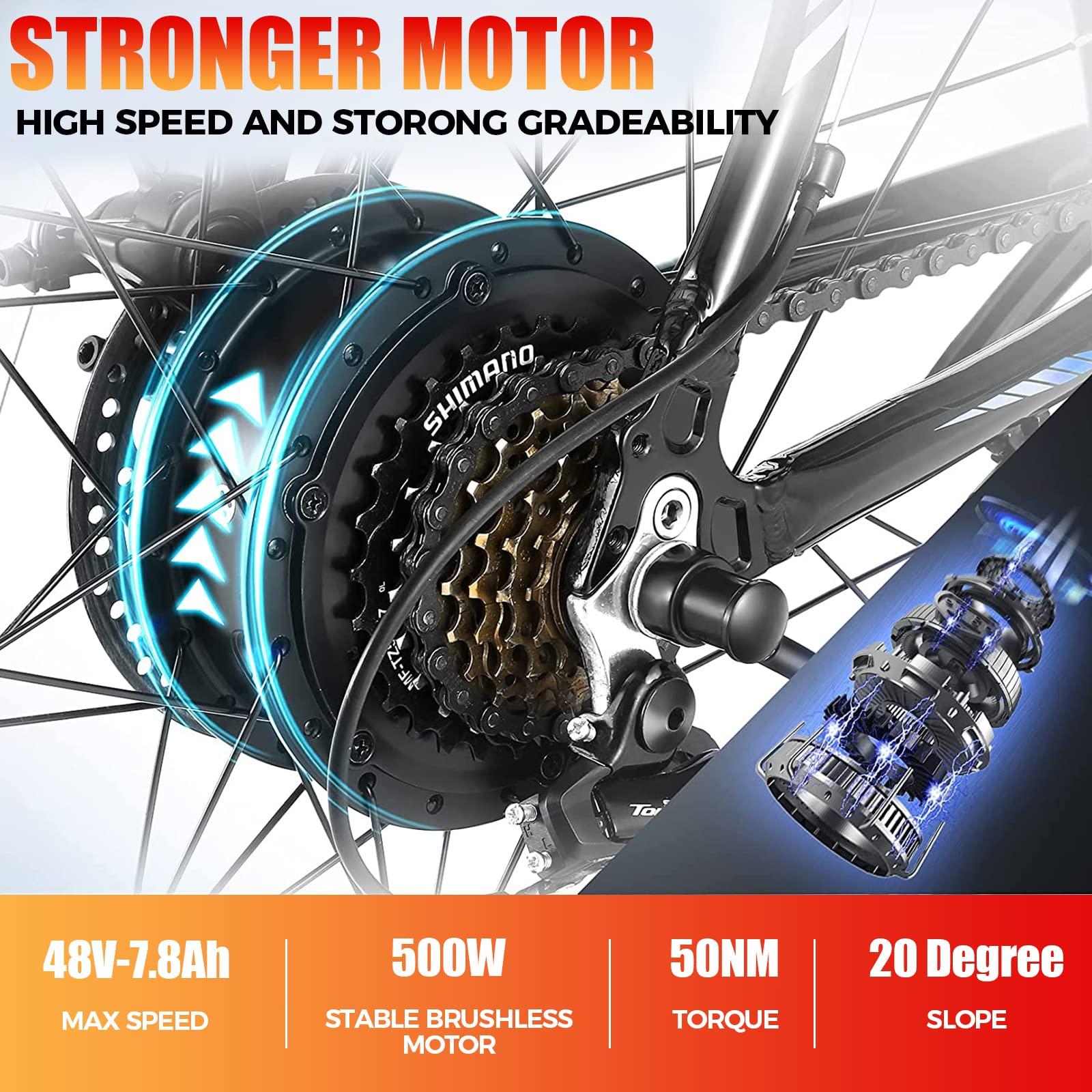 ANCHEER Electric Bike for Adults, [Peak 750W Motor] Electric Mountain Bike, 26" Sunshine Commuter Ebike, 55 Miles 22MPH Electric Bicycle with 48V/374Wh Battery, LCD Display, 21Speed, UL 2849 Certified - Image 3